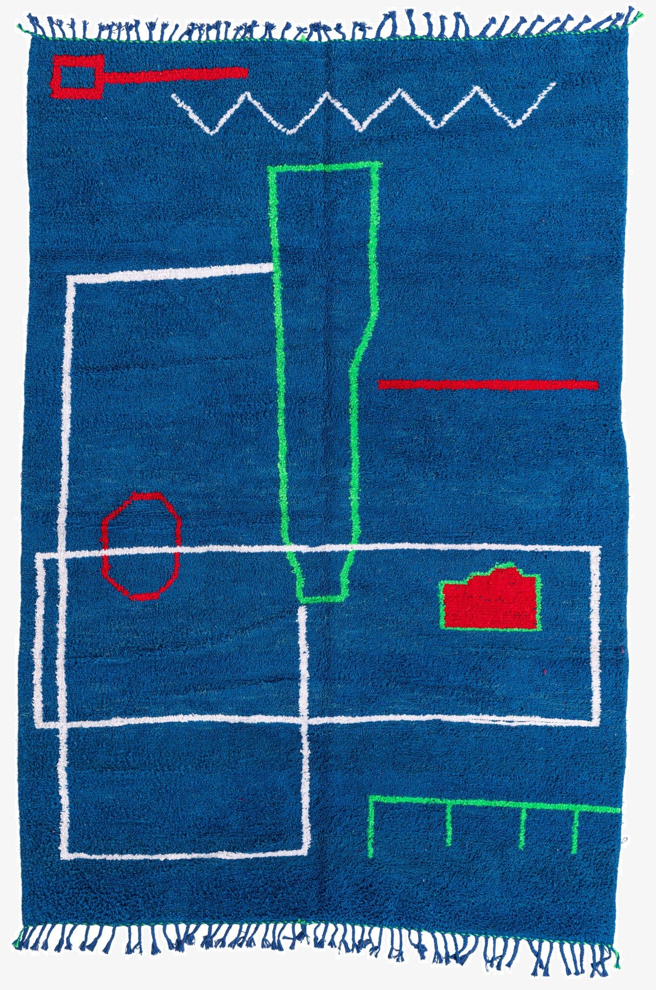  6' 6 x 9' 5  Hand Knotted Moroccan Wool Rug