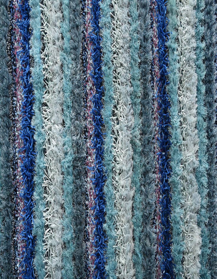 Detail image of 5' 2 x 6' 9 Hand Knotted Multi-Tone Shag Rug