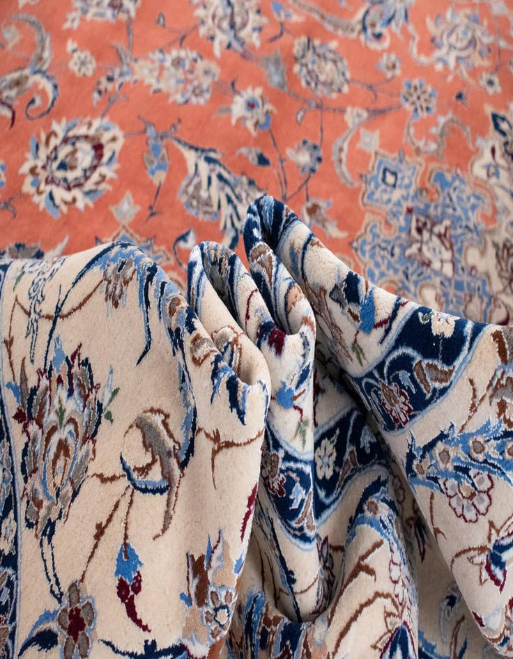 Detail image of  14' 9 x 21' 6  Hand Knotted Nain Persian Rug