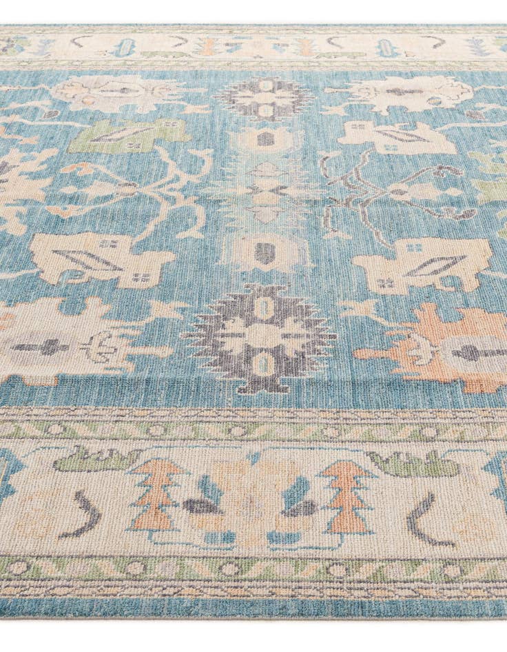 Detail image of  9' 4 x 11' 9  Hand Knotted Oushak Wool Rug