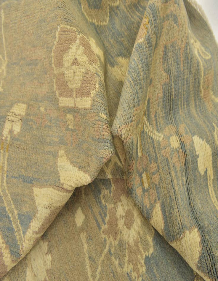 Detail image of  11' 9 x 15' 9  Hand Knotted Oushak Wool Rug