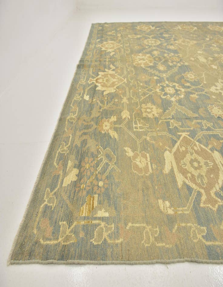 Detail image of  11' 9 x 15' 9  Hand Knotted Oushak Wool Rug