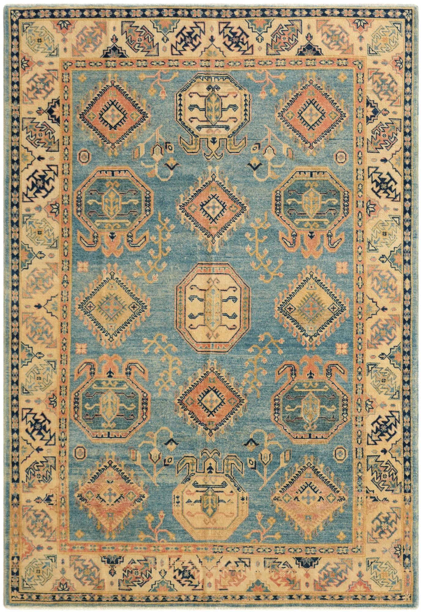 6' 1 x 8' 11 Hand Knotted Oushak Wool Rug
