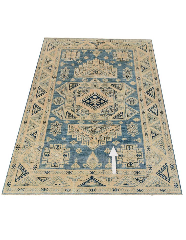 Detail image of  4' 10 x 6' 5  Hand Knotted Oushak Wool Rug