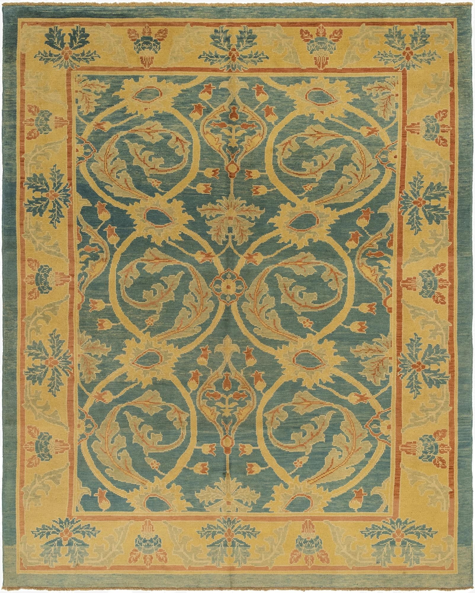  10' 2 x 14' 3  Hand Knotted Oushak Wool Rug