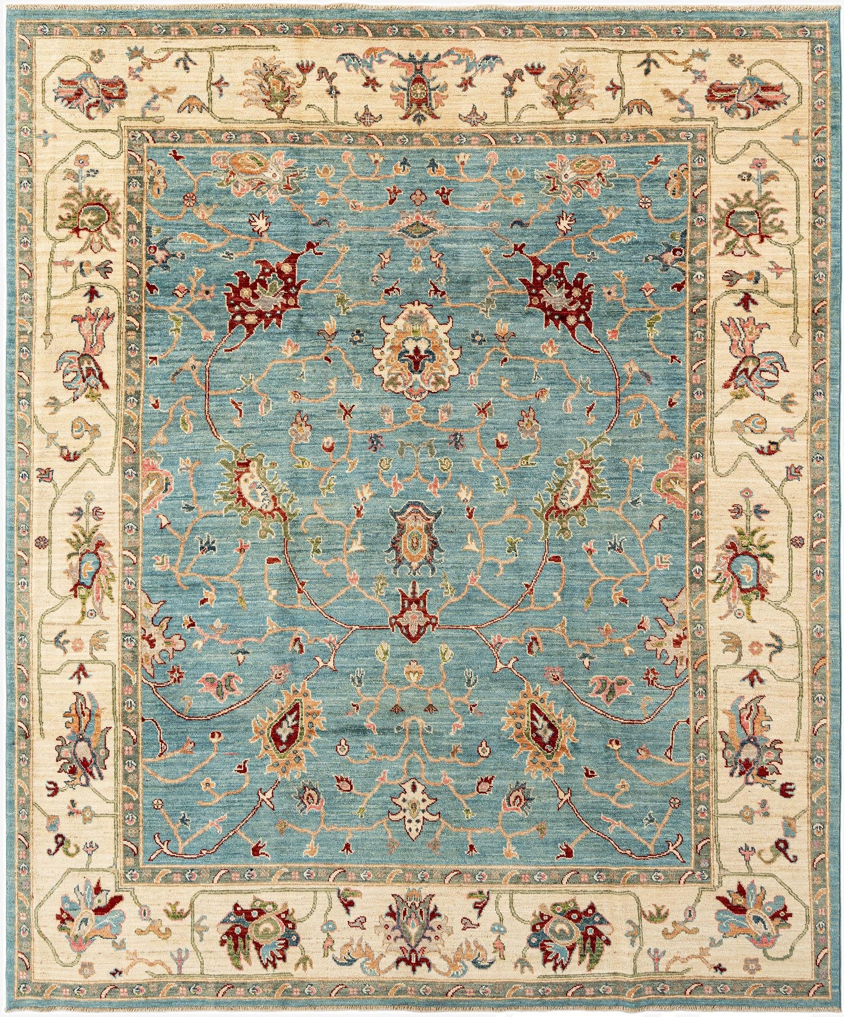  7' 10 x 9' 9  Hand Knotted Oushak Rug