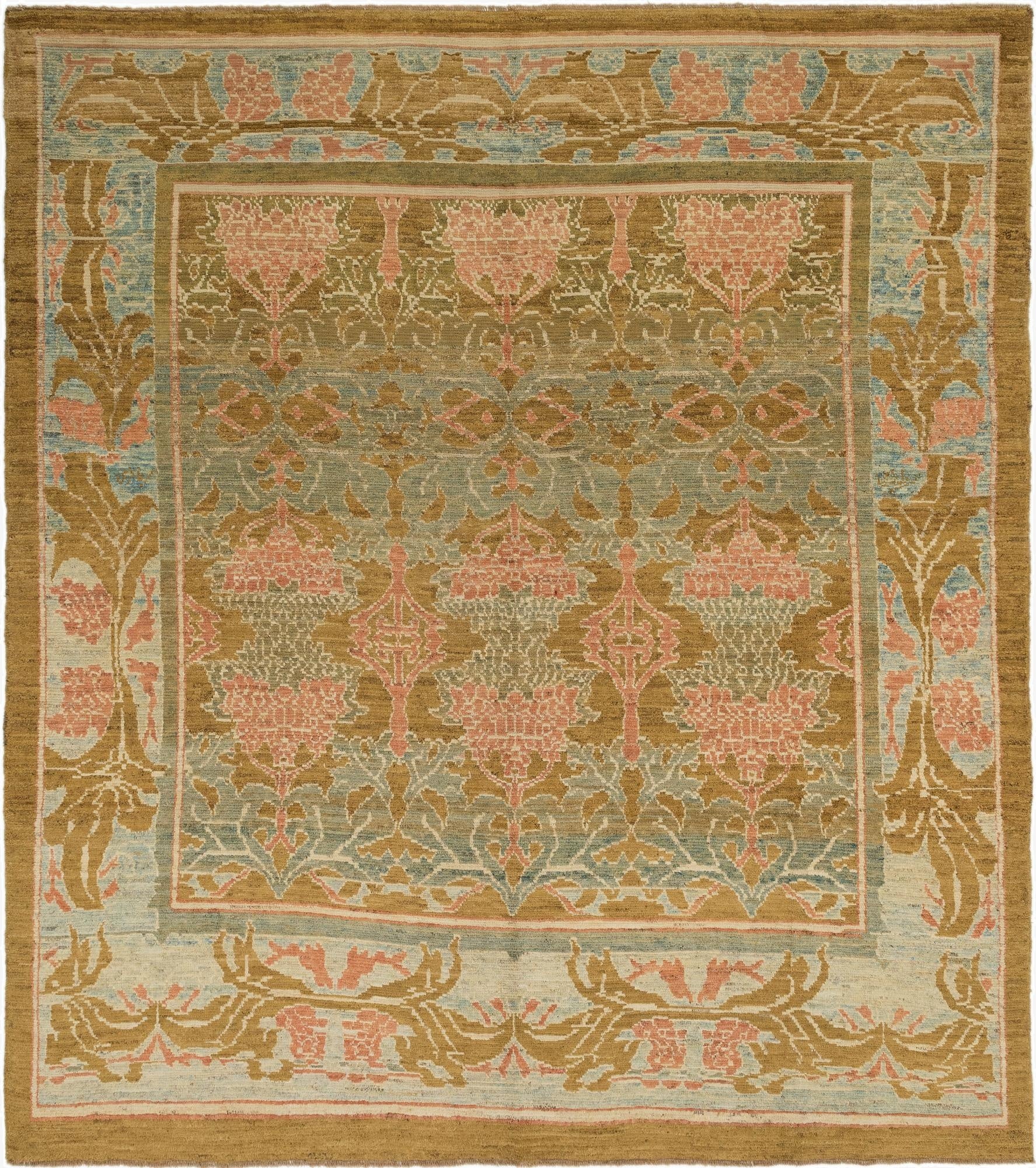  12' 9 x 14' 4  Hand Knotted Oushak Wool Rug