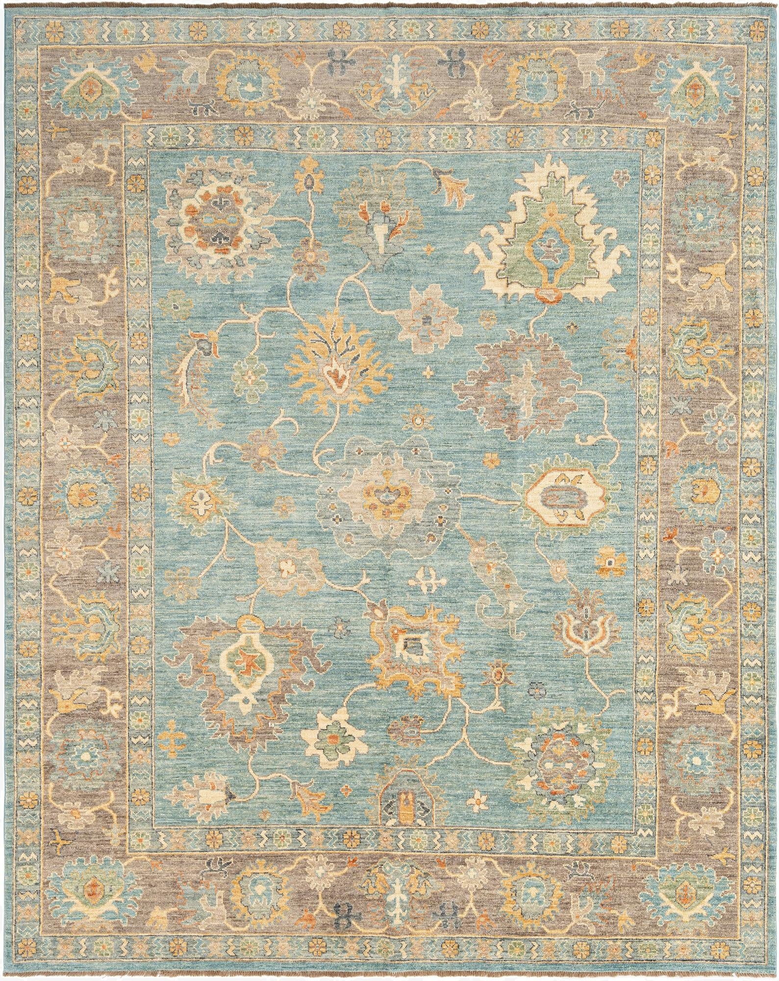  7' 9 x 9' 10  Hand Knotted Oushak Rug