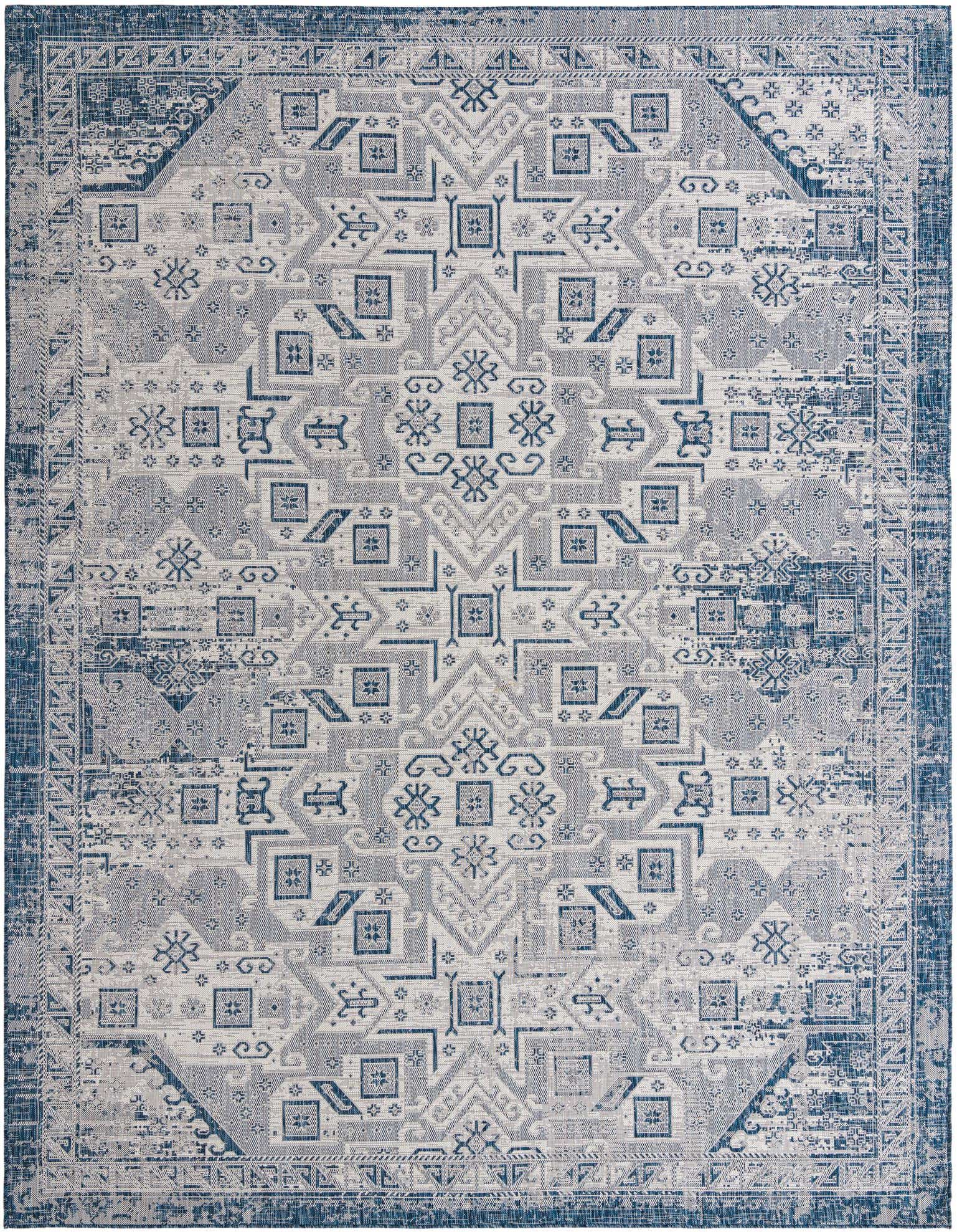 Primary image 10' x 13' Washable Aztec Indoor / Outdoor Rug