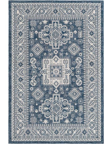 5' 3 x 8' Washable Aztec Indoor / Outdoor Rug