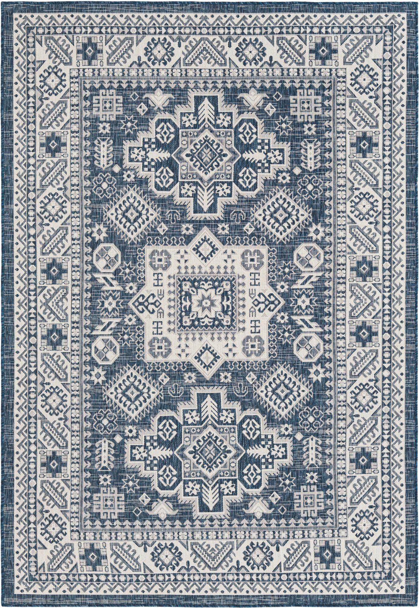 6' x 9'  Washable Aztec Indoor / Outdoor Rug
