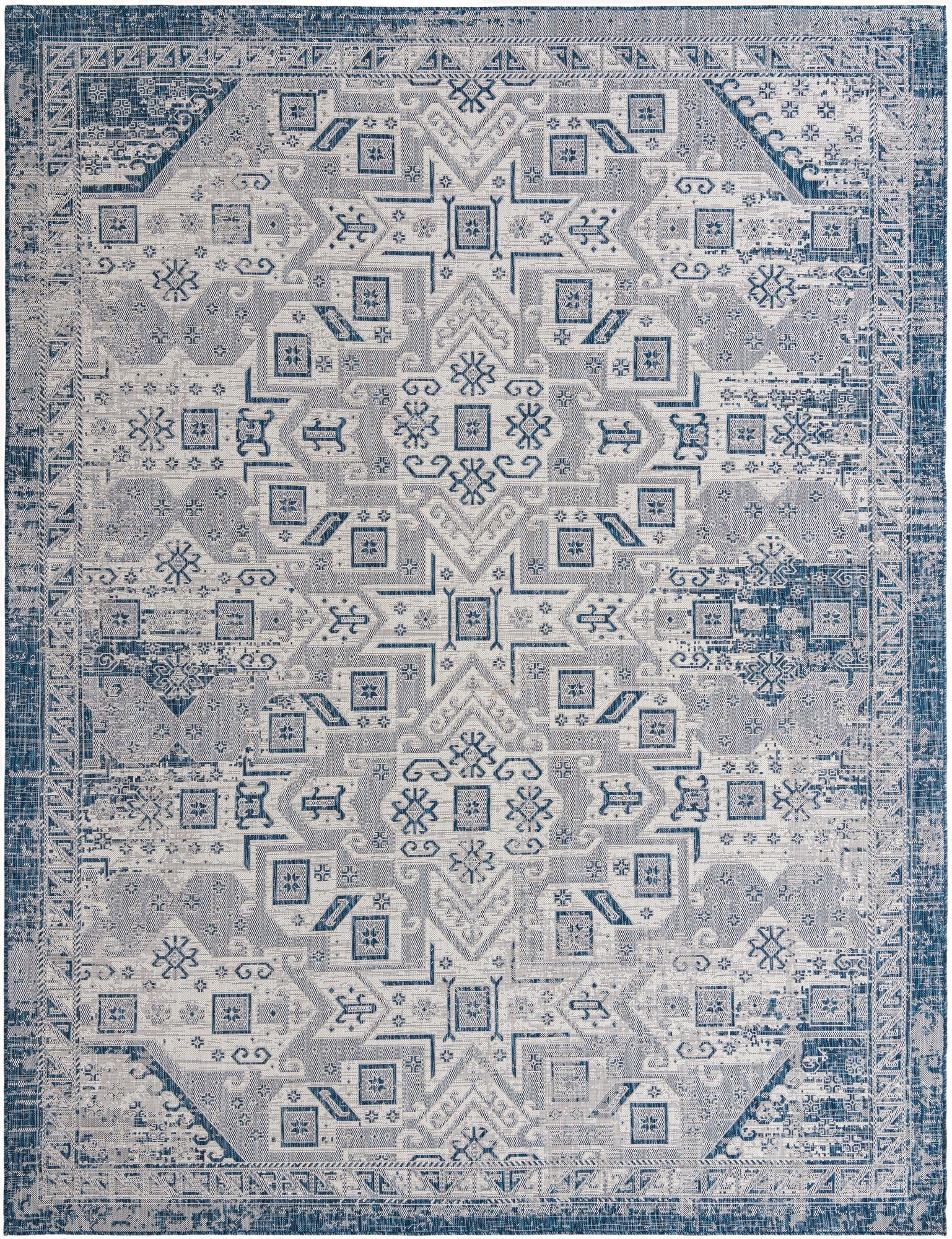 Primary image  10' x 13'  Washable Aztec Indoor / Outdoor Rug