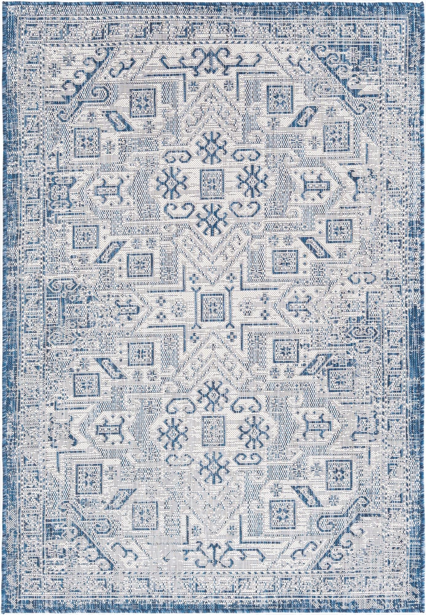  4' x 6'  Washable Aztec Indoor / Outdoor Rug