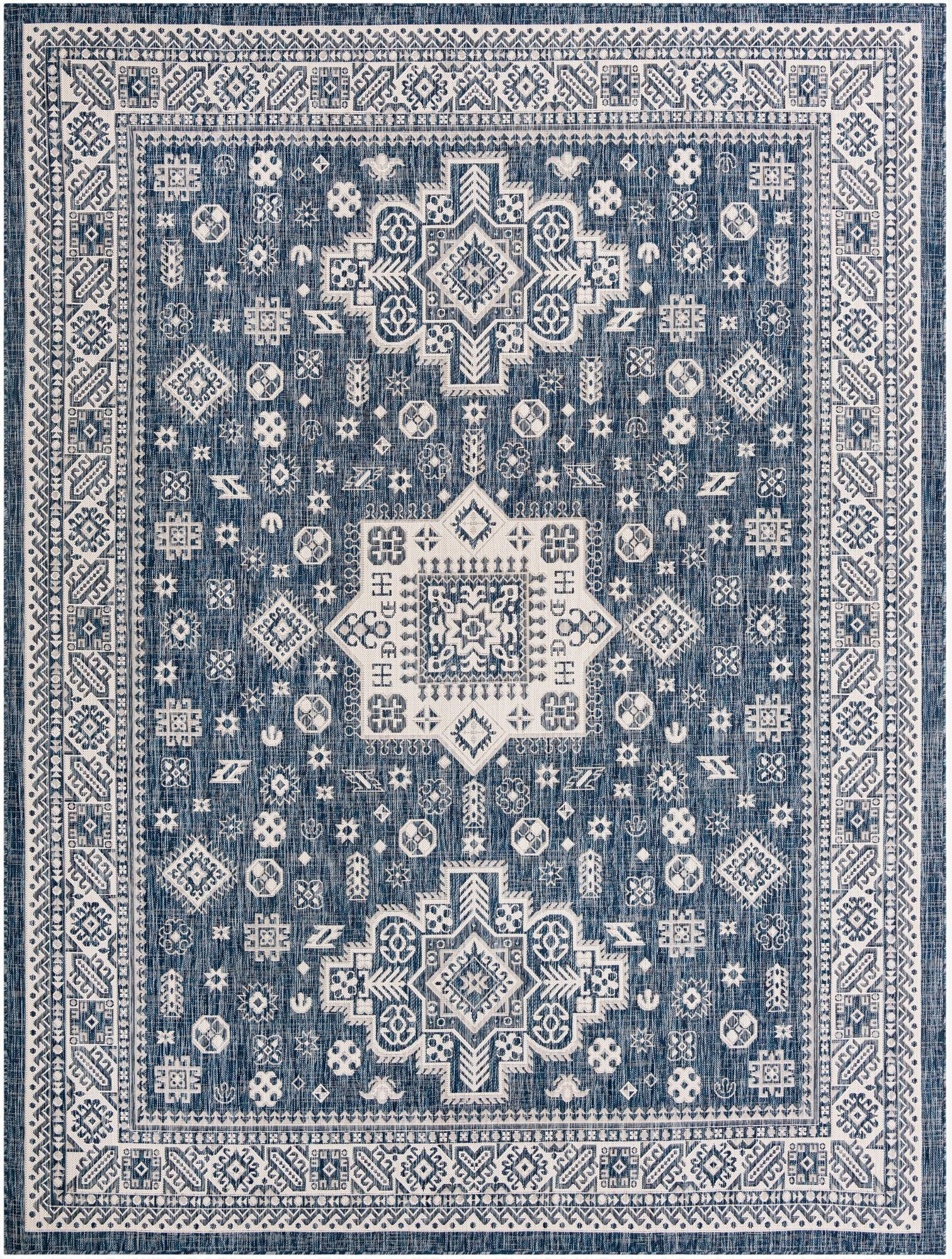  9' x 12'  Washable Aztec Indoor / Outdoor Rug