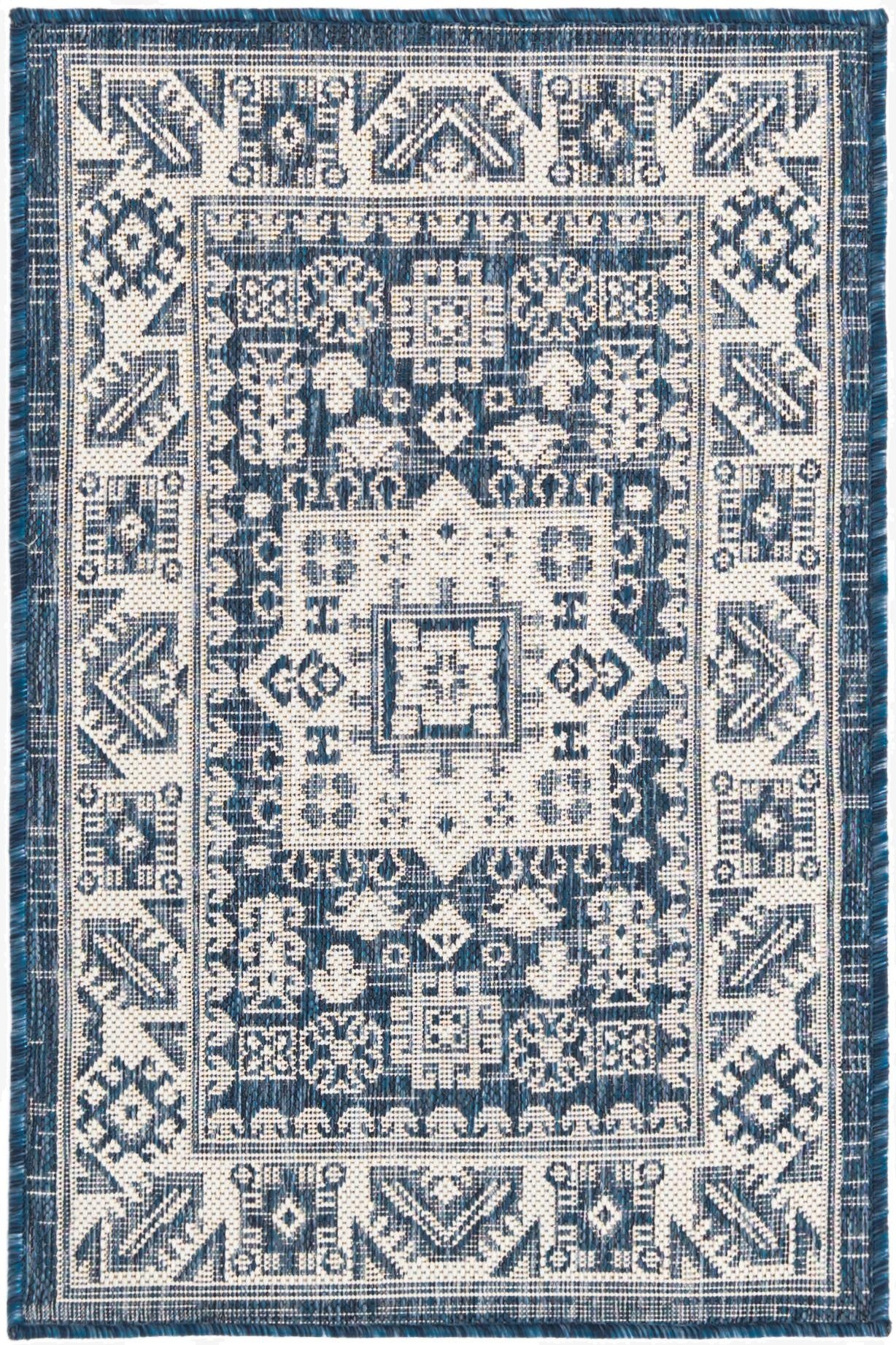  2' x 3'  Washable Aztec Indoor / Outdoor Rug