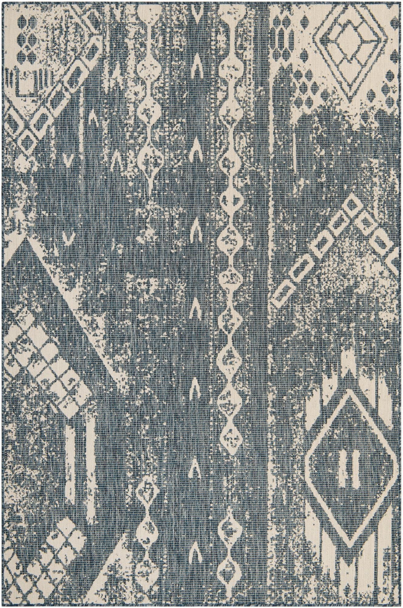  6' x 9'  Washable Bohemian Indoor / Outdoor Rug