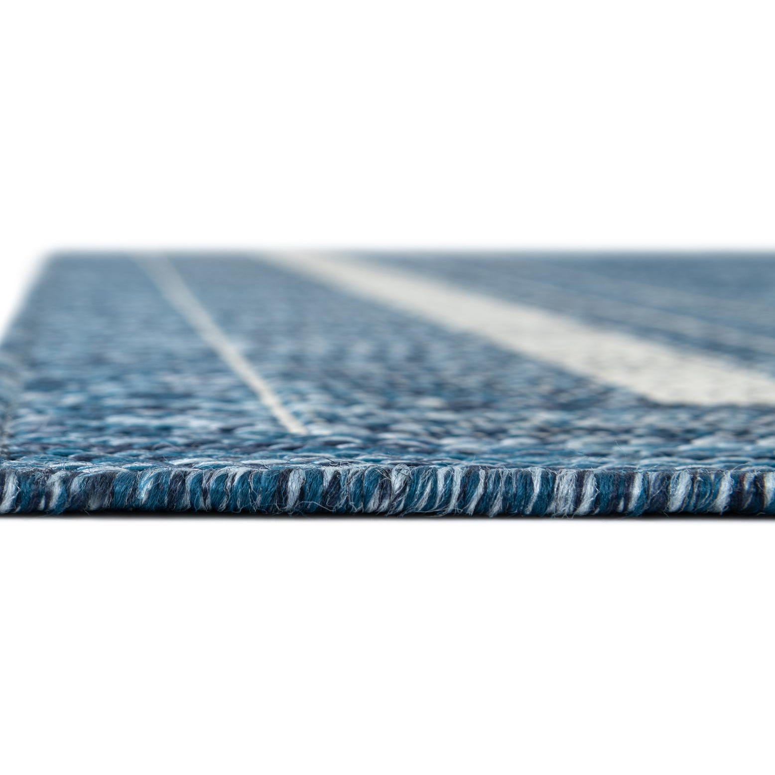 Blue 6' x 9' Washable Border Indoor / Outdoor Rug | Rugs.com