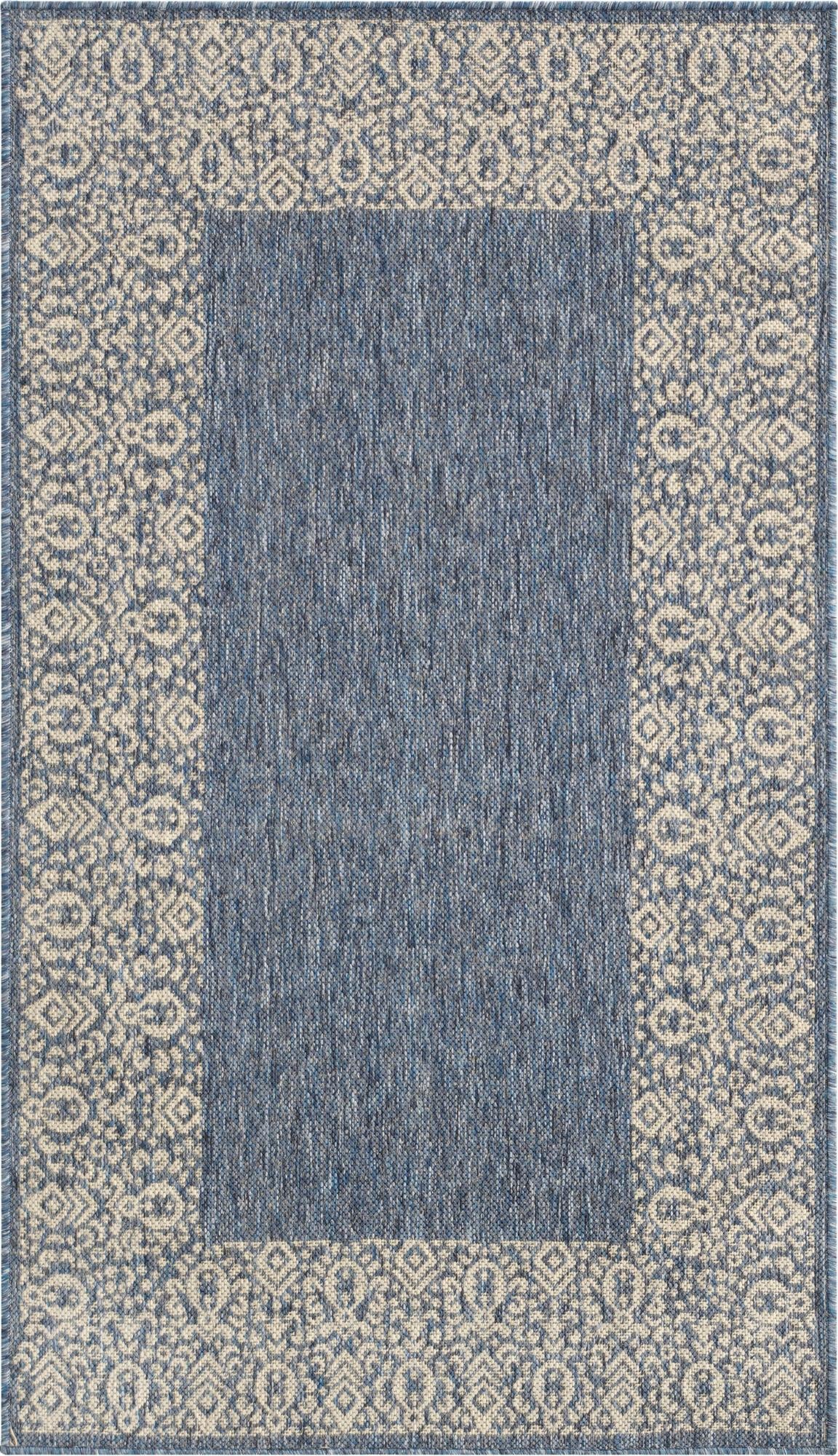 Primary image  3' x 5' 3  Washable Border Indoor / Outdoor Rug
