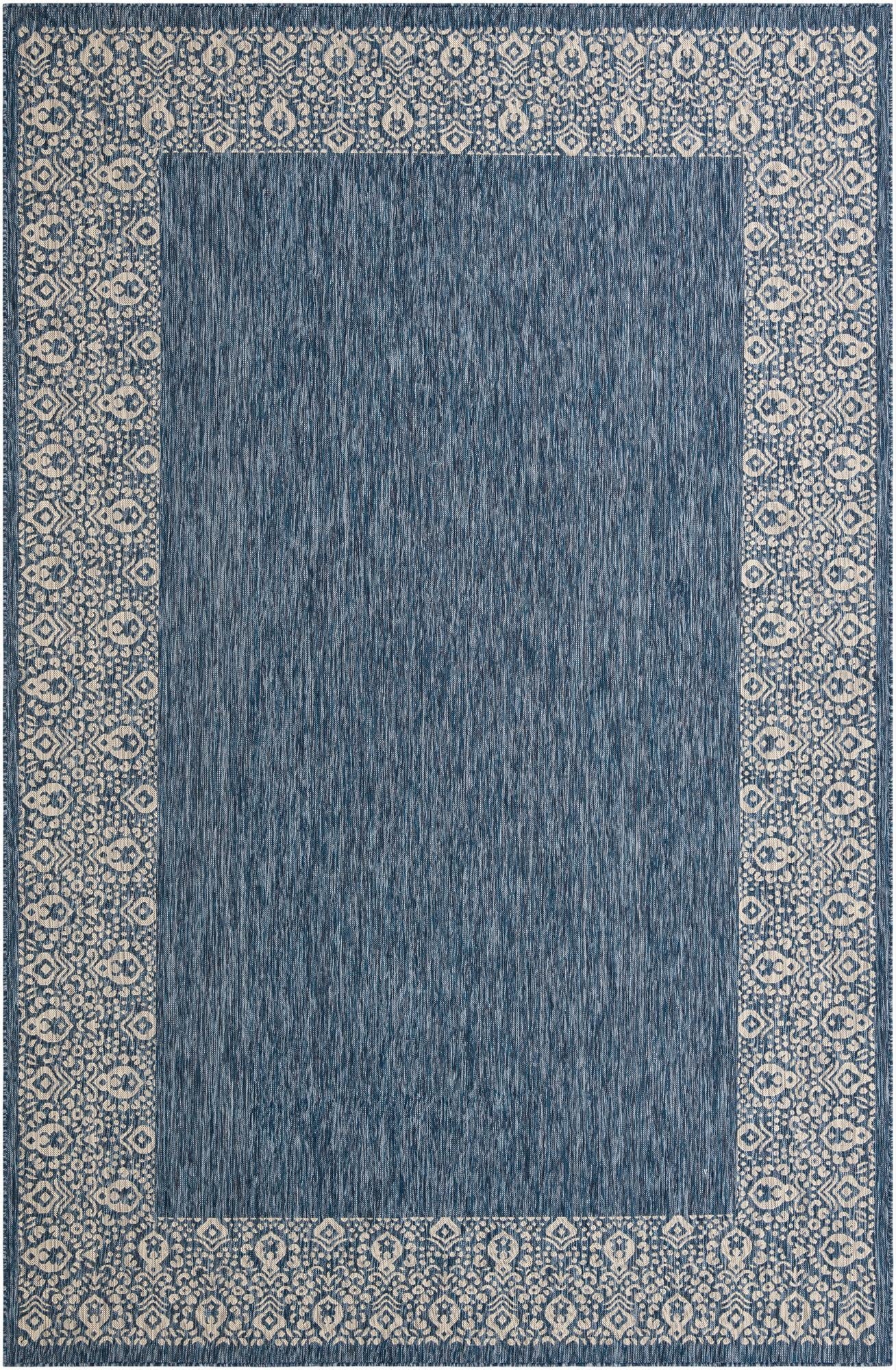  9' x 14'  Washable Border Indoor / Outdoor Rug
