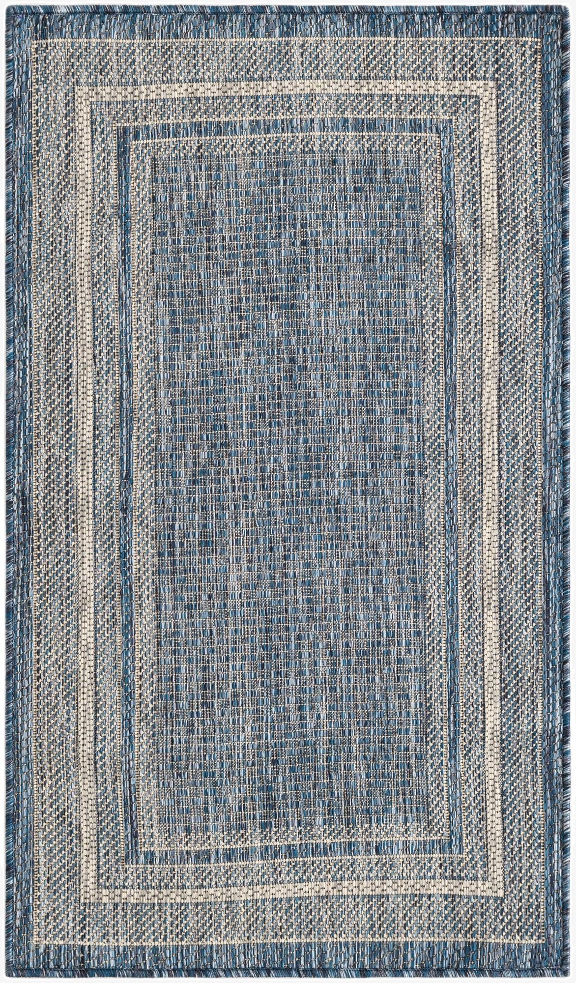  2' x 3' 6  Washable Border Indoor / Outdoor Rug