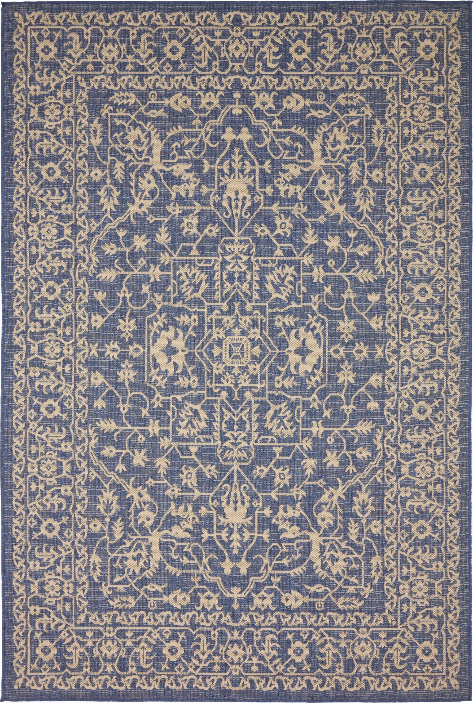  6' x 9'  Washable Botanical Indoor / Outdoor Rug