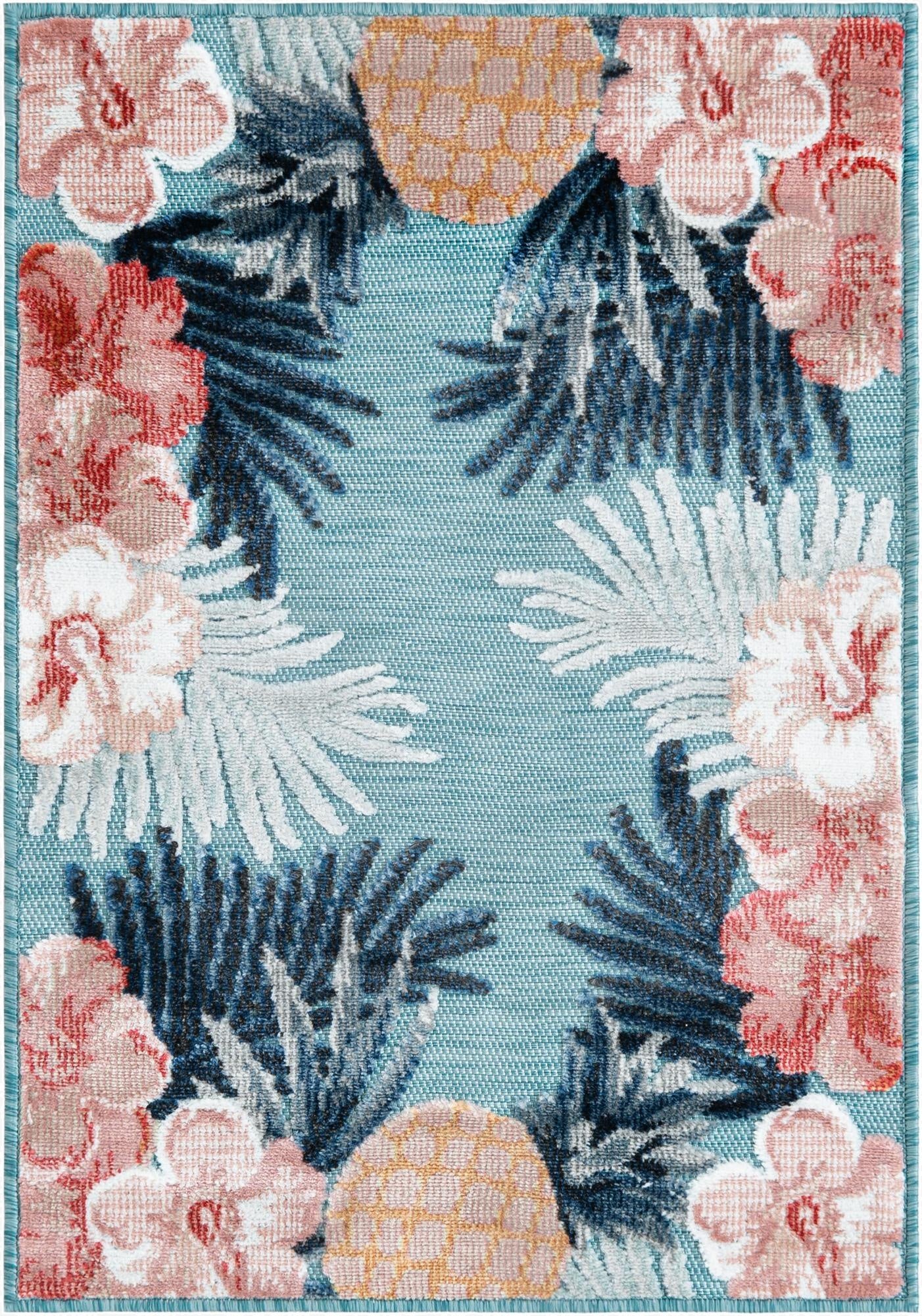  2' 2 x 3'  Washable Botanical Indoor / Outdoor Rug