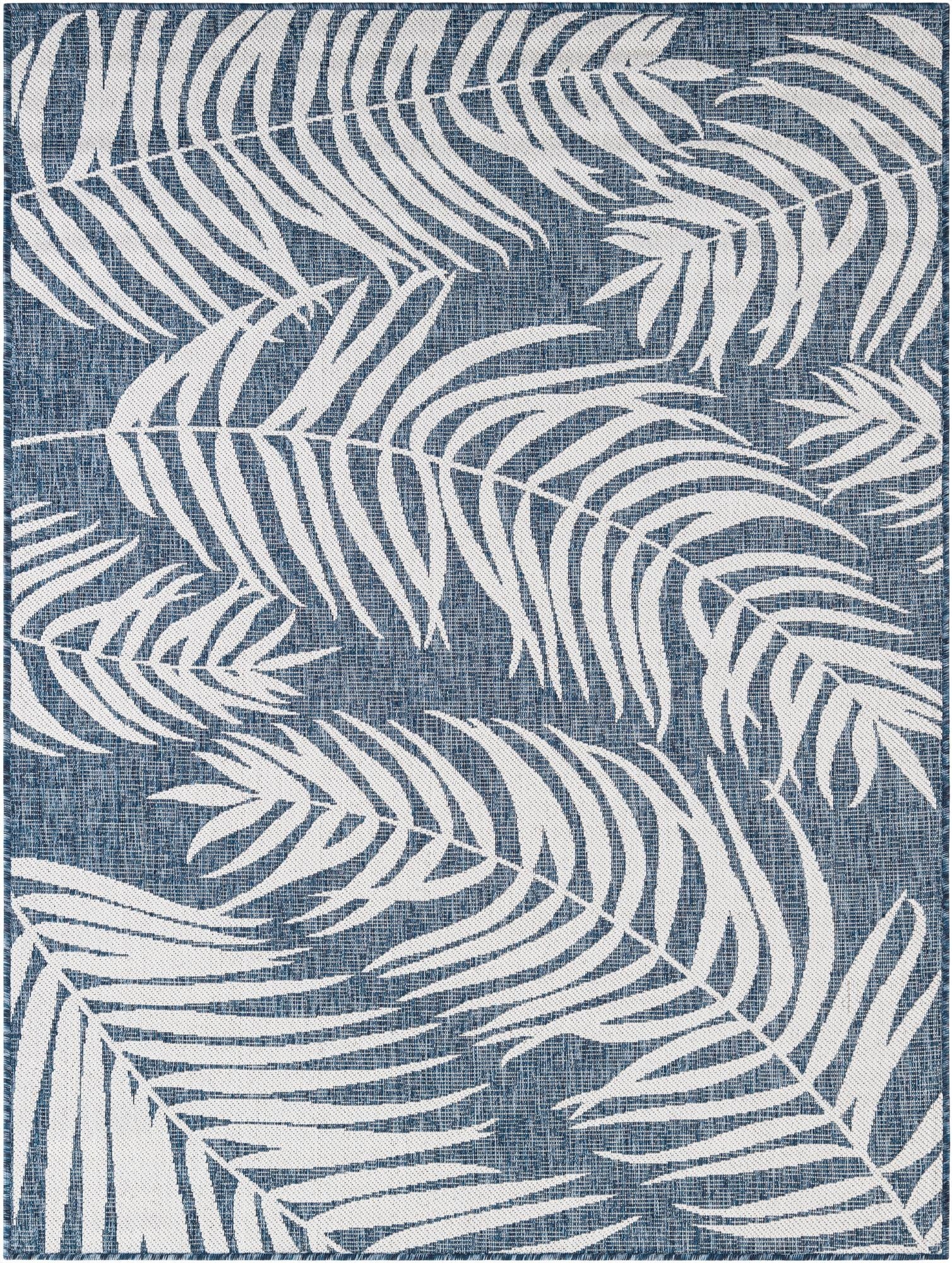  5' 3 x 7'  Washable Botanical Indoor / Outdoor Rug