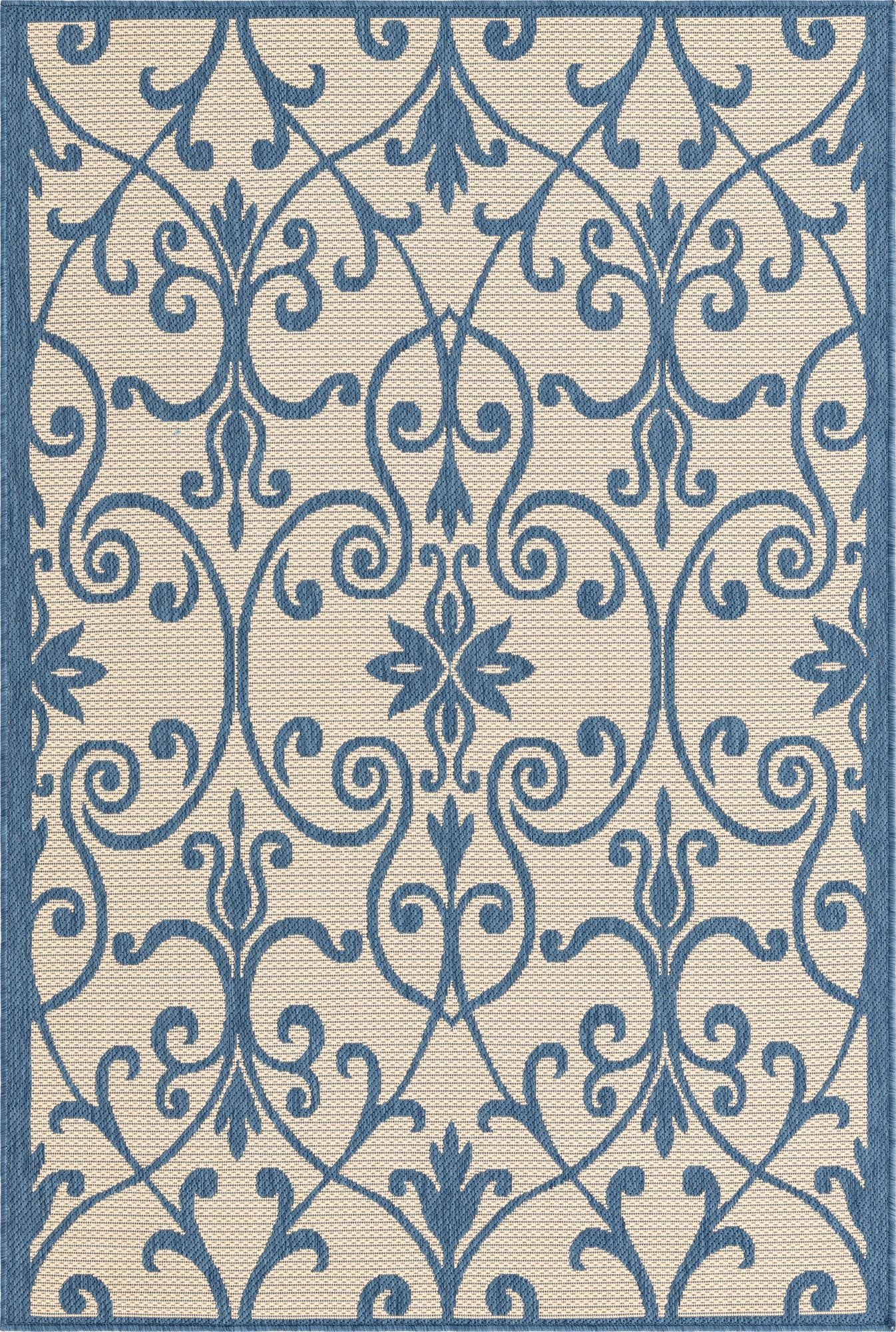  4' x 6'  Washable Botanical Indoor / Outdoor Rug