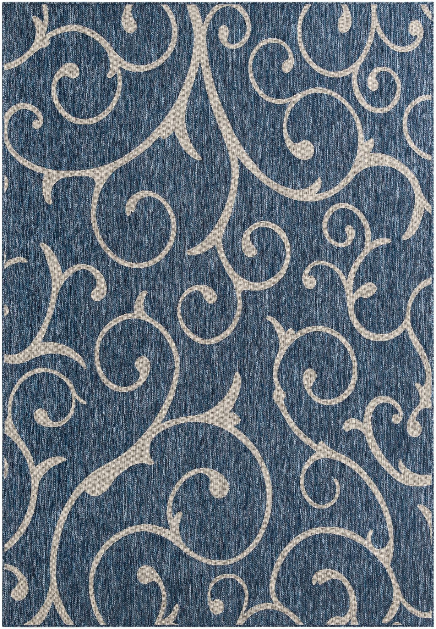  7' 10 x 11'  Washable Botanical Indoor / Outdoor Rug