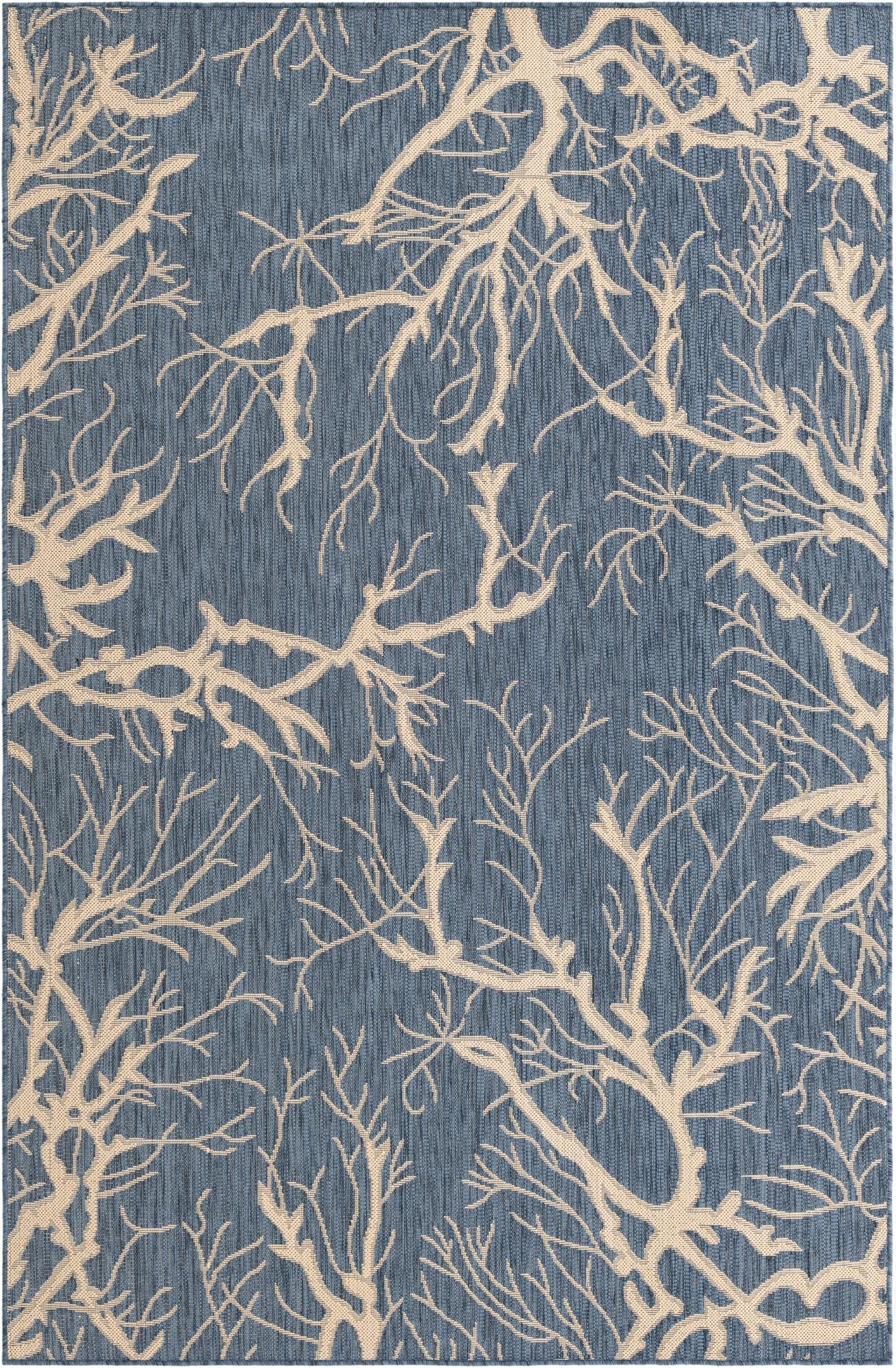 Primary image  5' x 8'  Washable Botanical Indoor / Outdoor Rug