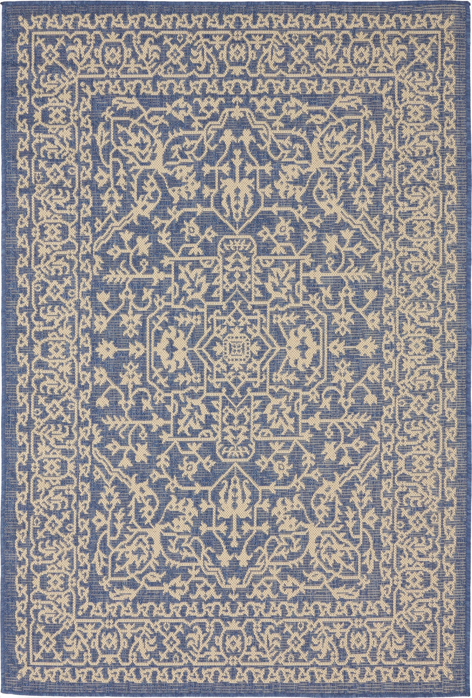  4' x 6'  Washable Botanical Indoor / Outdoor Rug