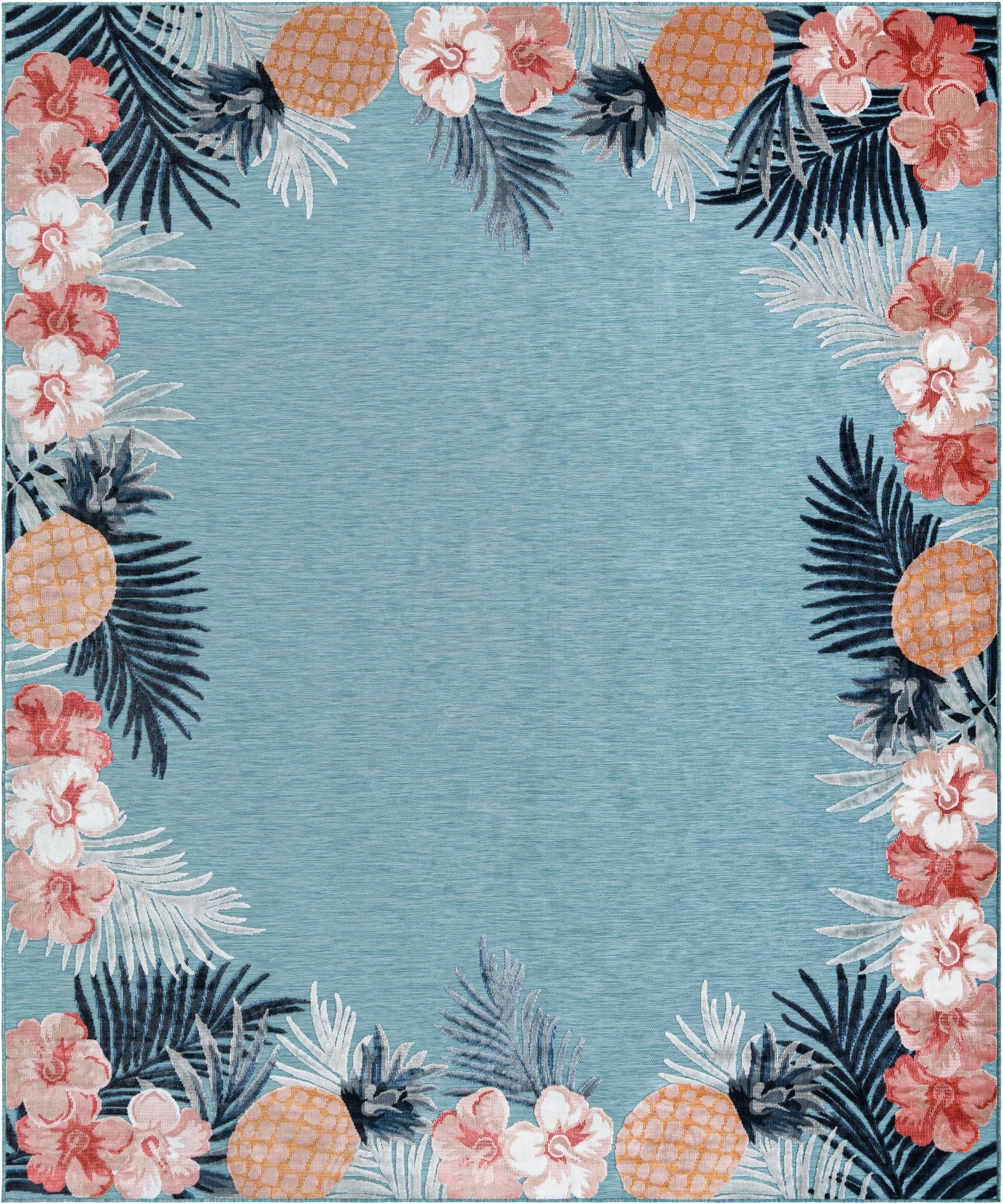  9' 9 x 12'  Washable Botanical Indoor / Outdoor Rug