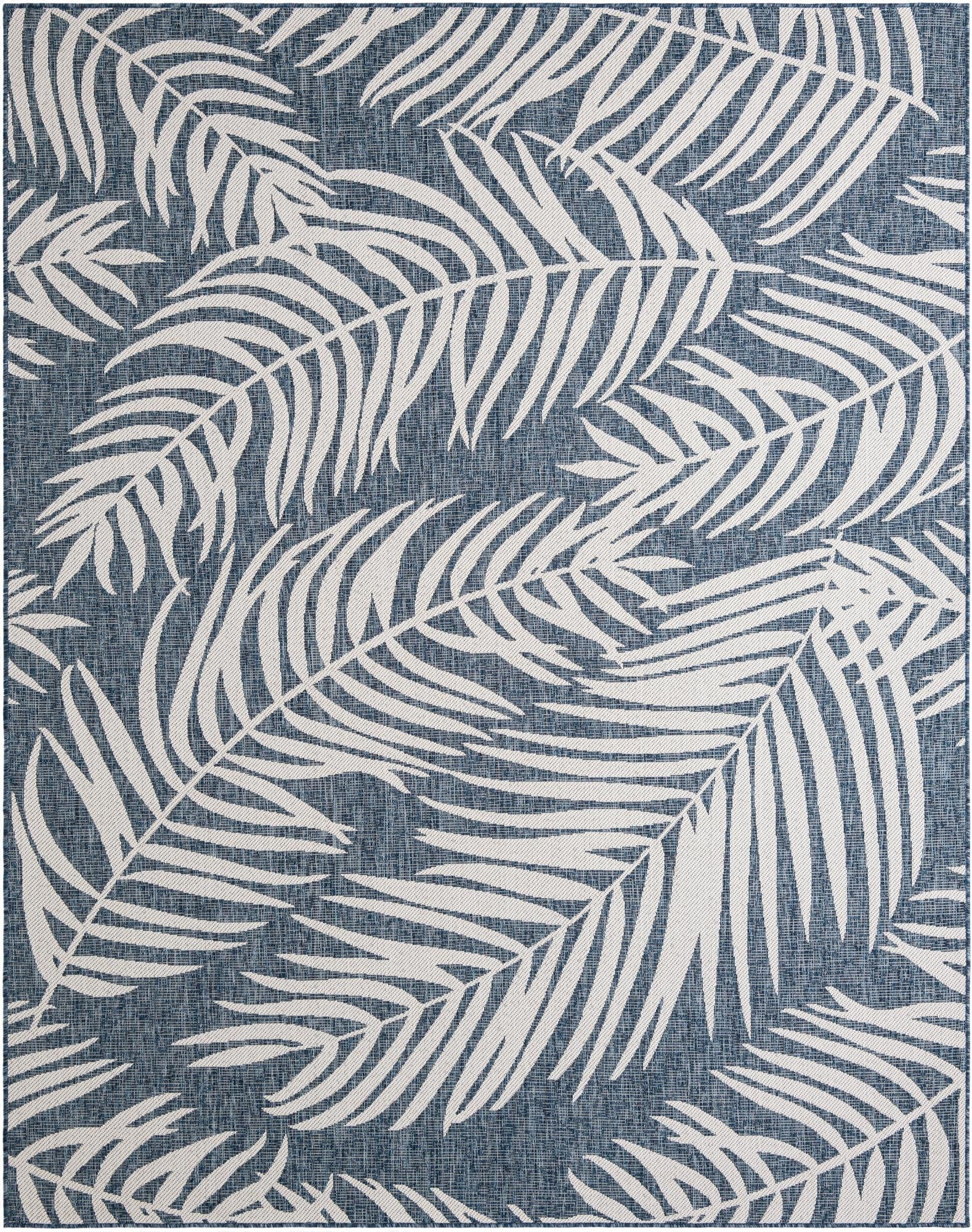 Primary image  7' 10 x 10'  Washable Botanical Indoor / Outdoor Rug
