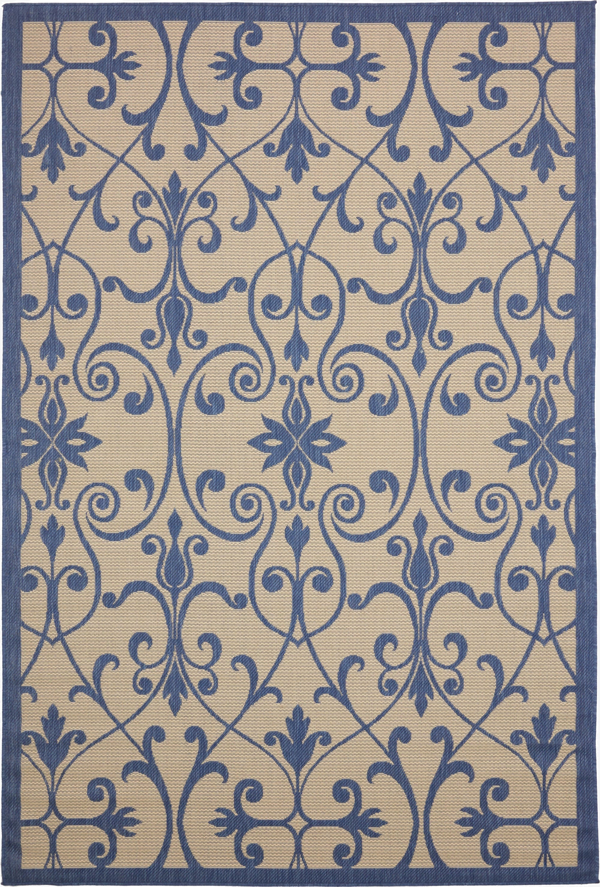  6' x 9'  Washable Botanical Indoor / Outdoor Rug