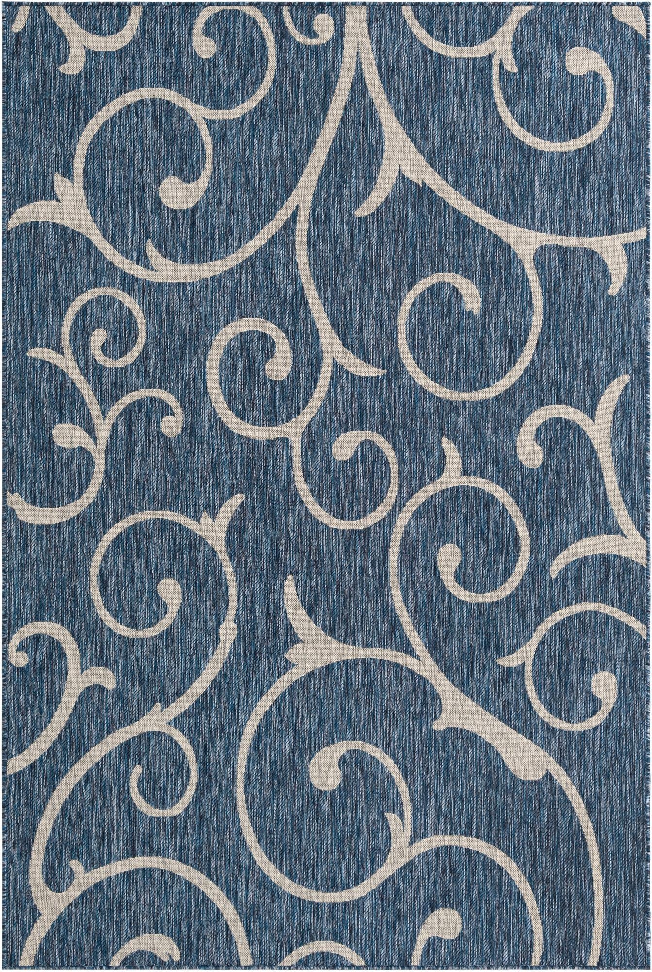  6' x 9'  Washable Botanical Indoor / Outdoor Rug