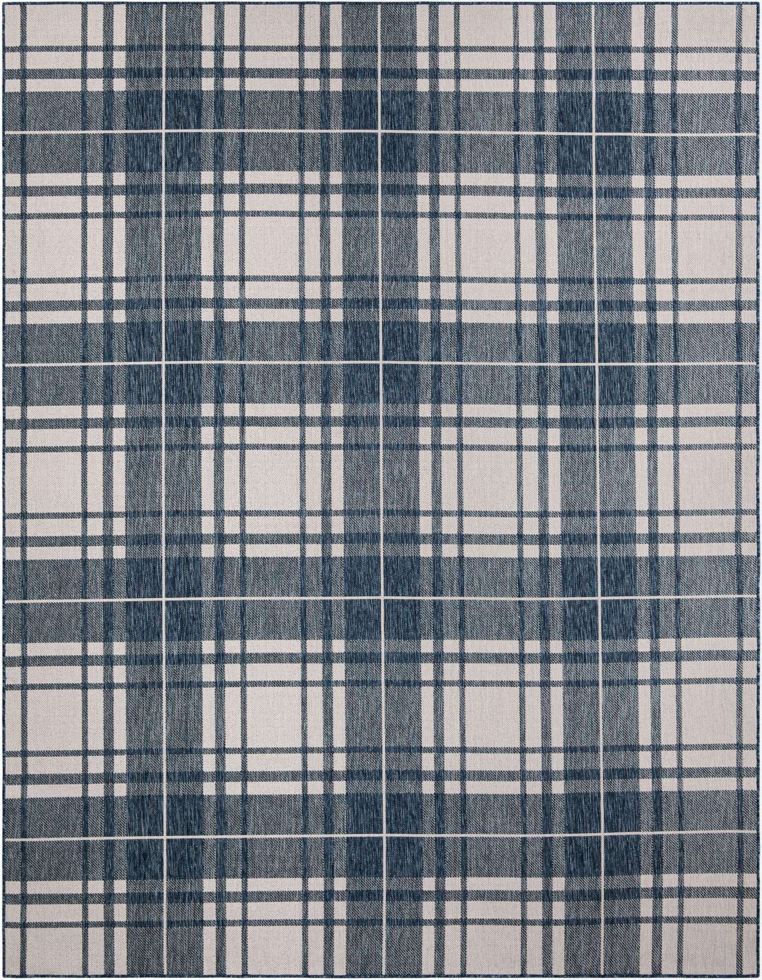 Primary image  9' x 12'  Washable Checkered Indoor / Outdoor Rug