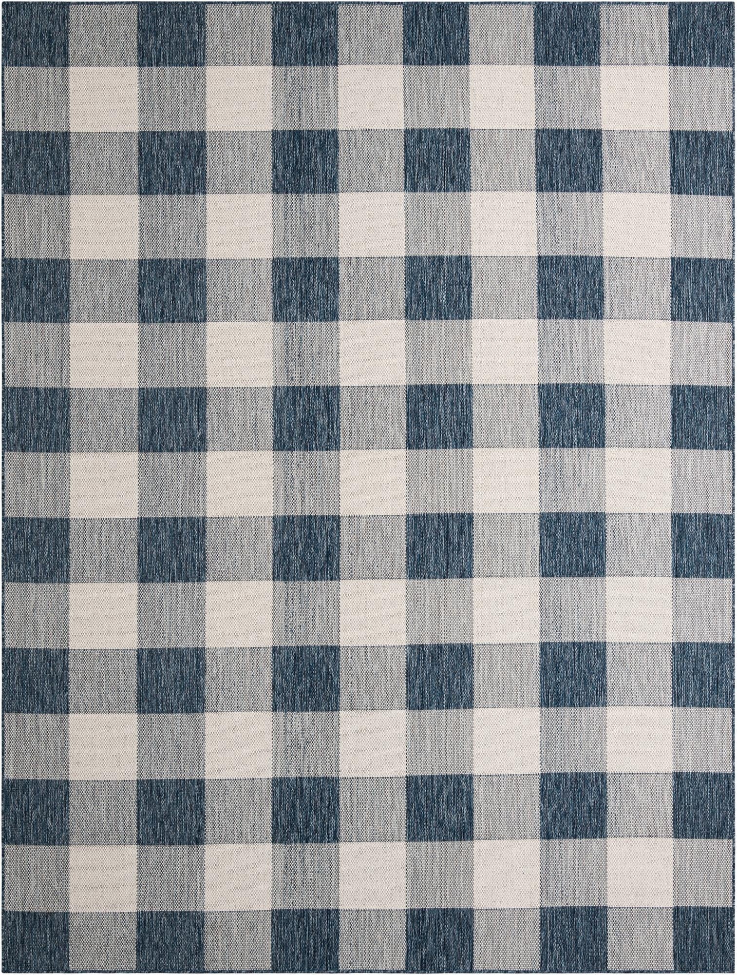  9' x 12'  Washable Checkered Indoor / Outdoor Rug