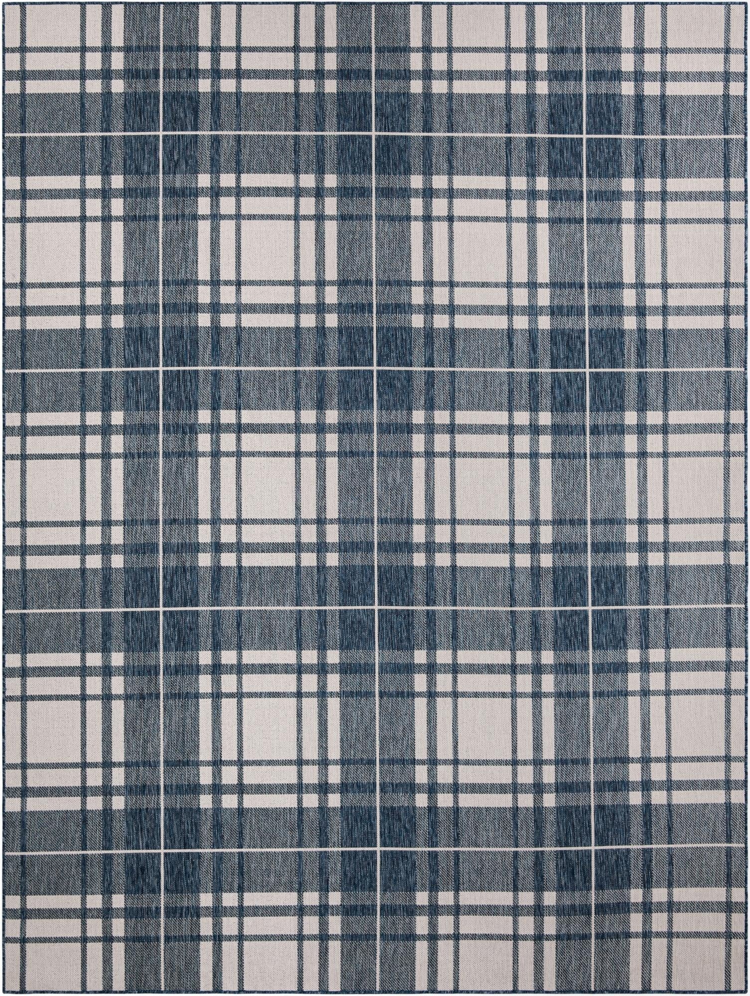  9' x 12'  Washable Checkered Indoor / Outdoor Rug