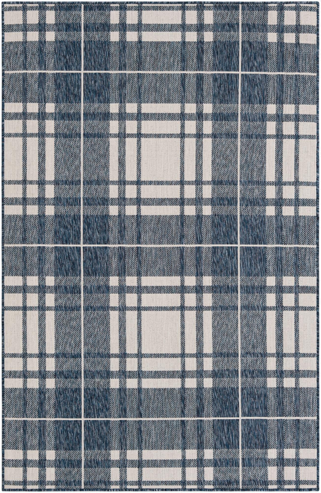  5' 3 x 8'  Washable Checkered Indoor / Outdoor Rug