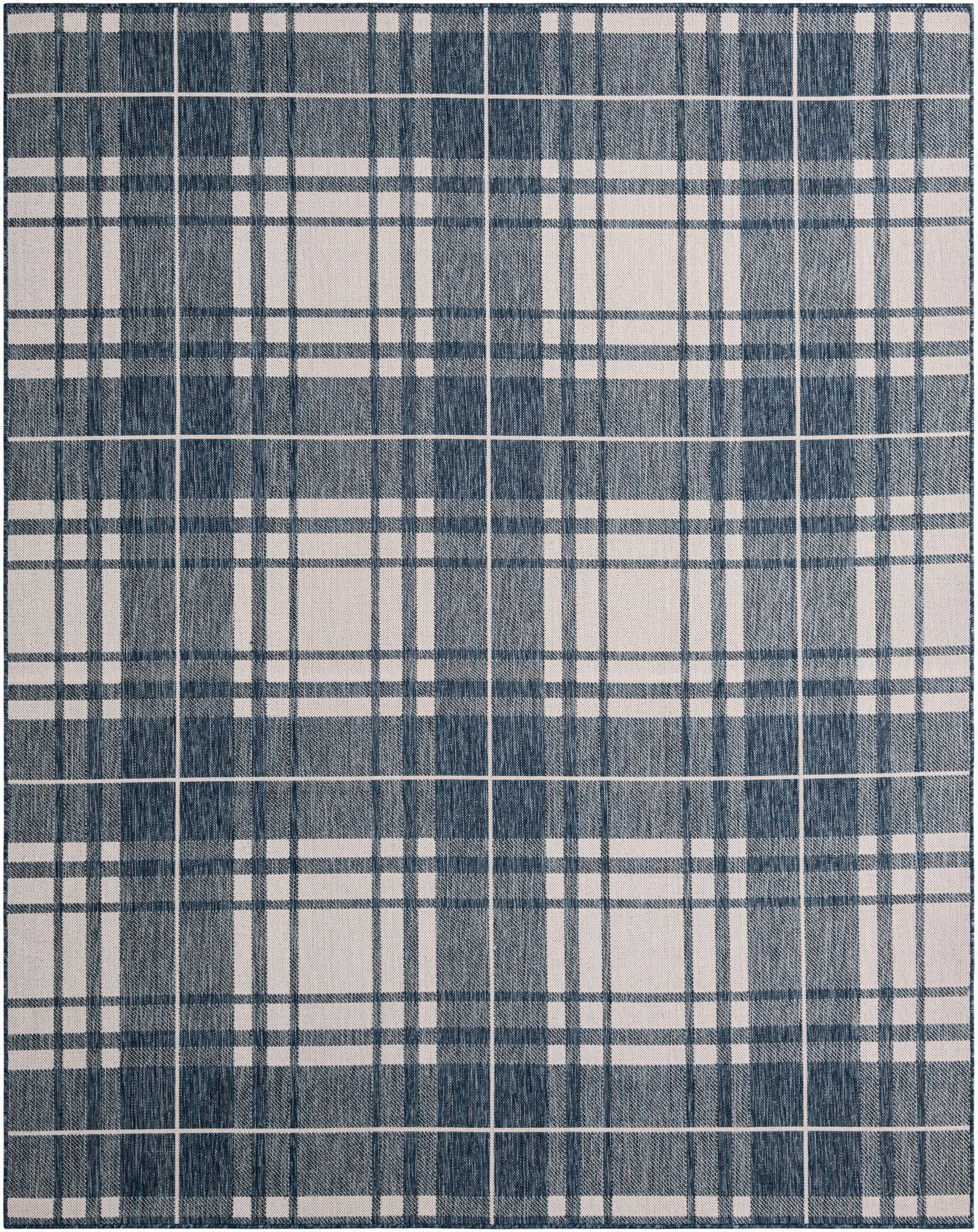 Primary image  7' 10 x 10'  Washable Checkered Indoor / Outdoor Rug
