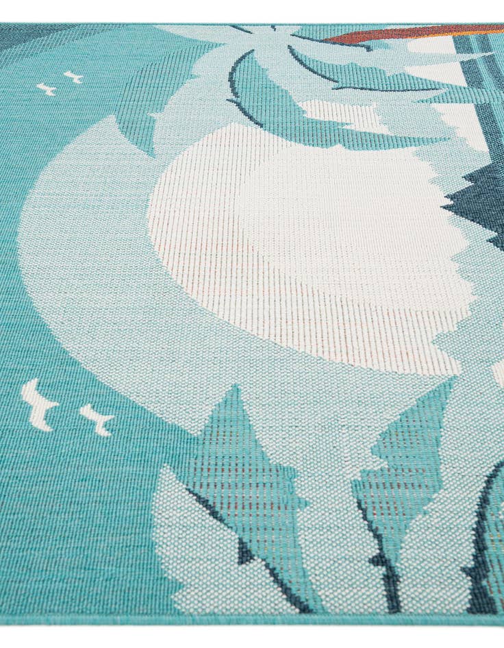 Detail image of  5' 3 x 7' 8  Washable Coastal Indoor / Outdoor Rug