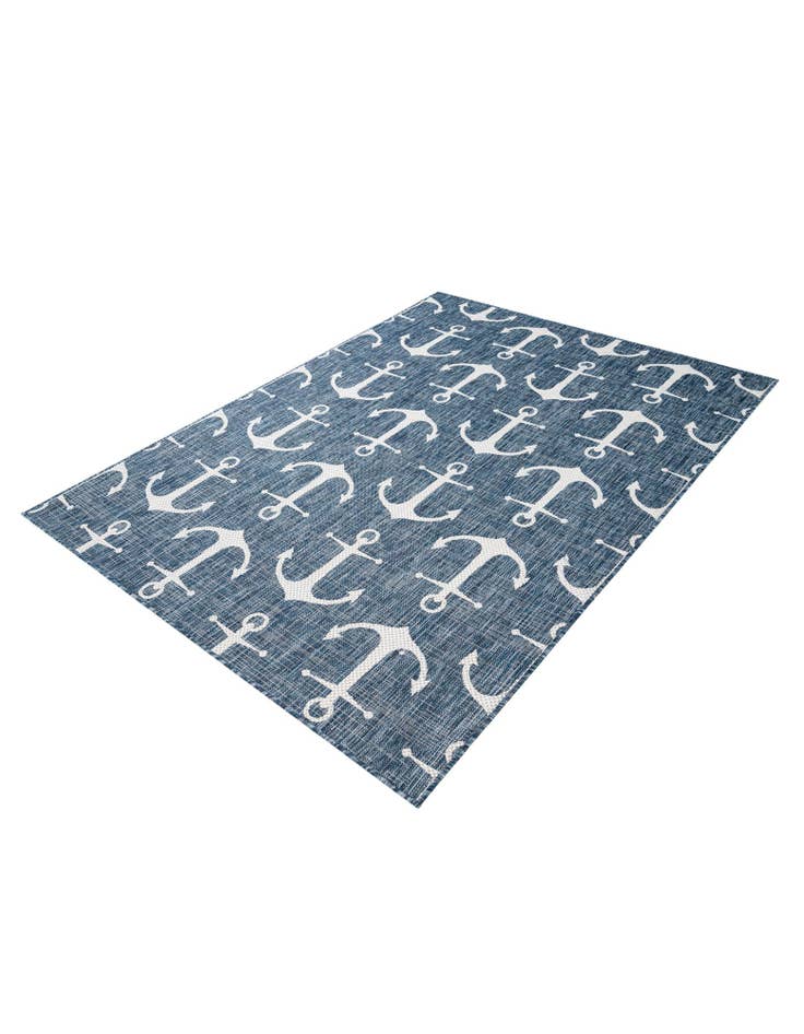 Detail image of  5' 3 x 7'  Washable Coastal Indoor / Outdoor Rug