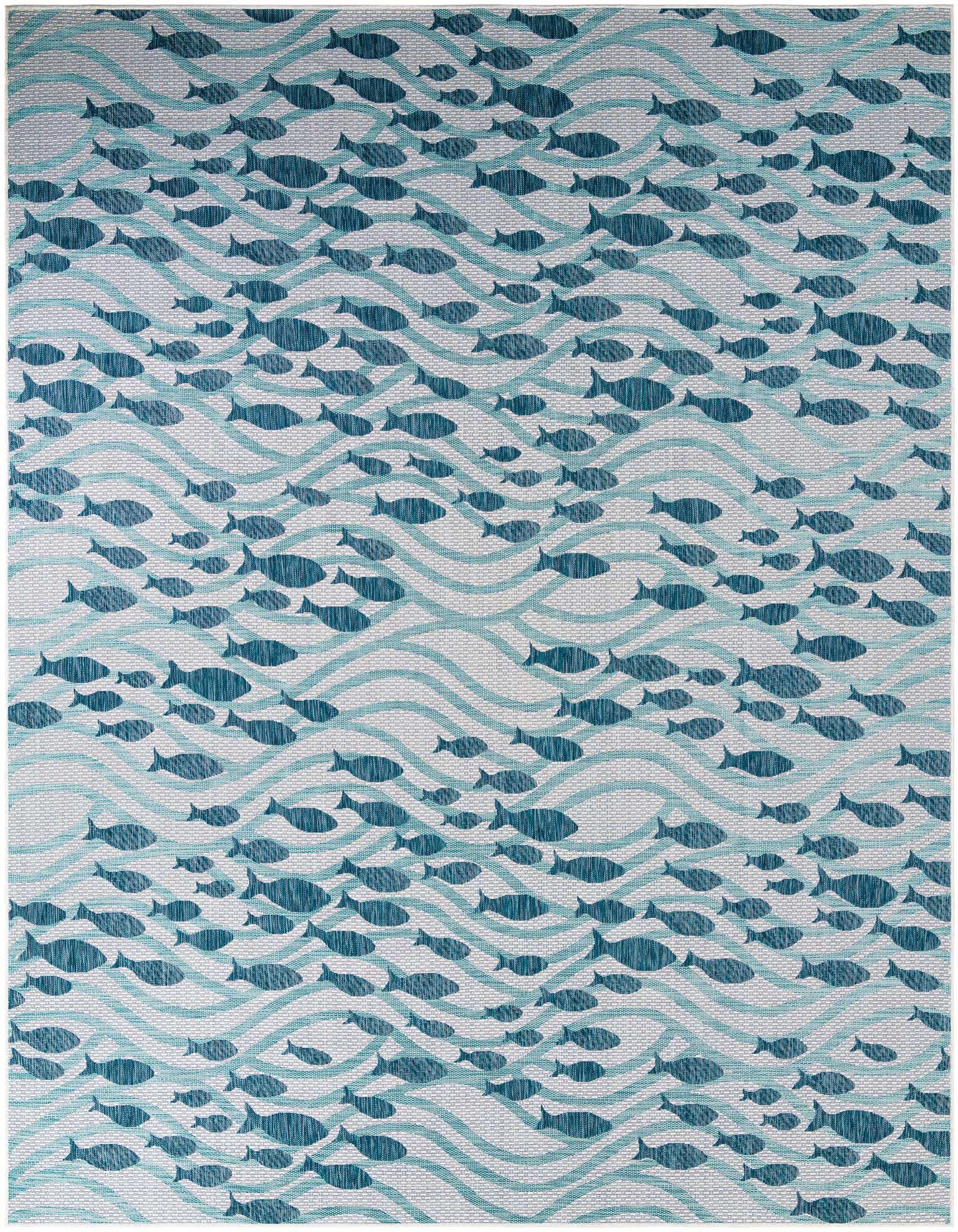 Primary image  10' x 13'  Washable Coastal Indoor / Outdoor Rug