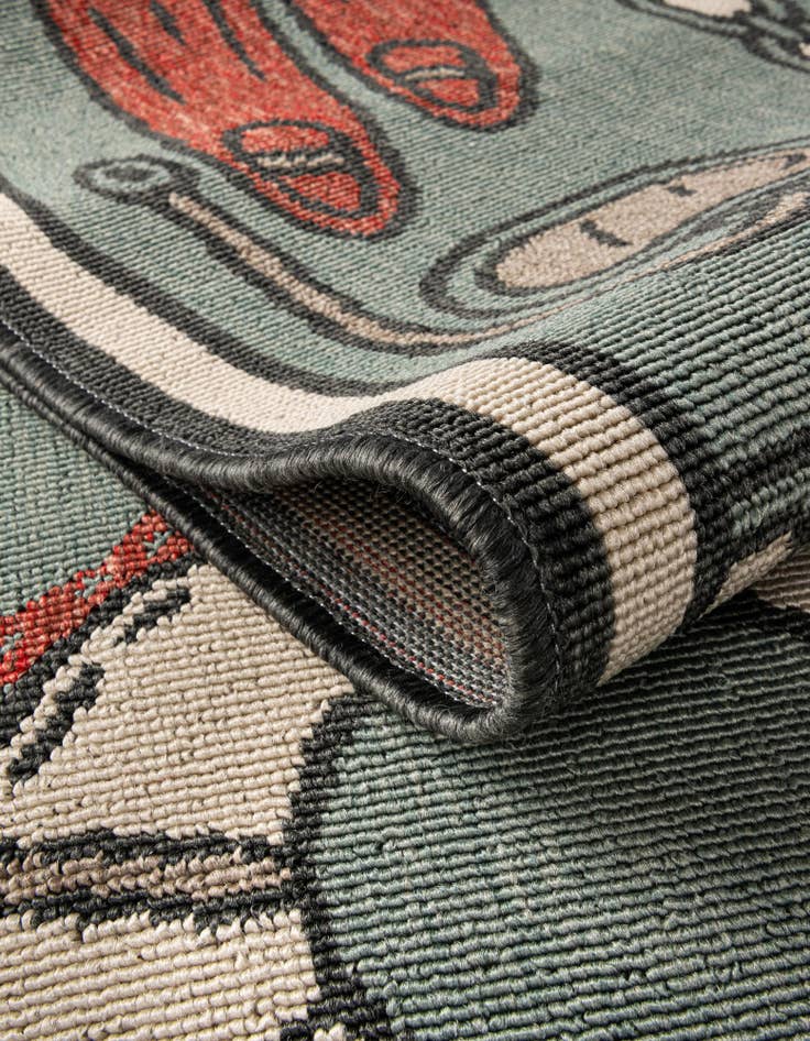 Detail image of  7' 10 x 10'  Washable Coastal Indoor / Outdoor Rug