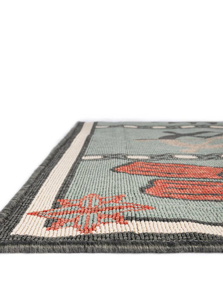 Detail image of  7' 10 x 10'  Washable Coastal Indoor / Outdoor Rug
