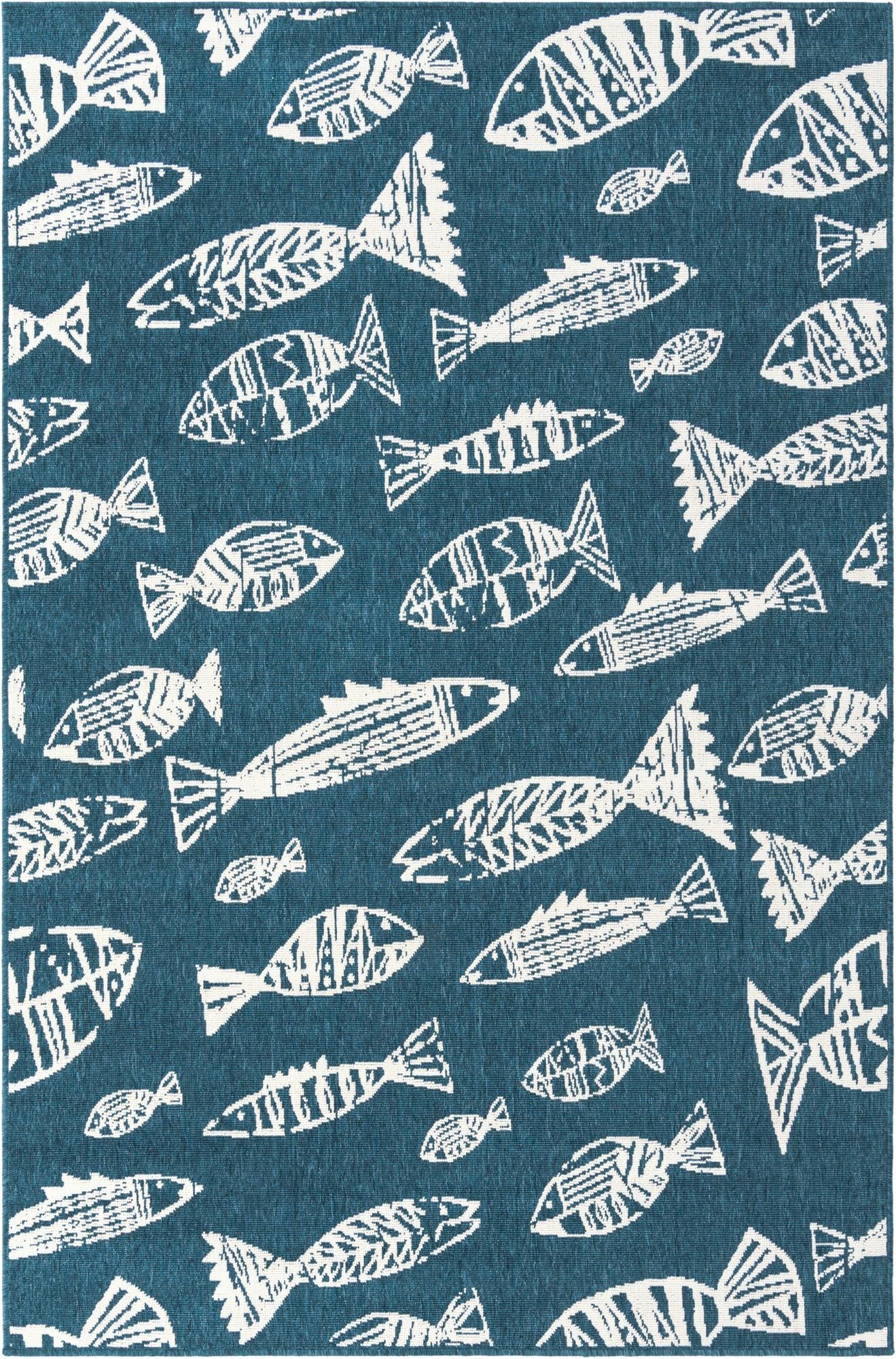  5' 3 x 8'  Washable Coastal Indoor / Outdoor Rug