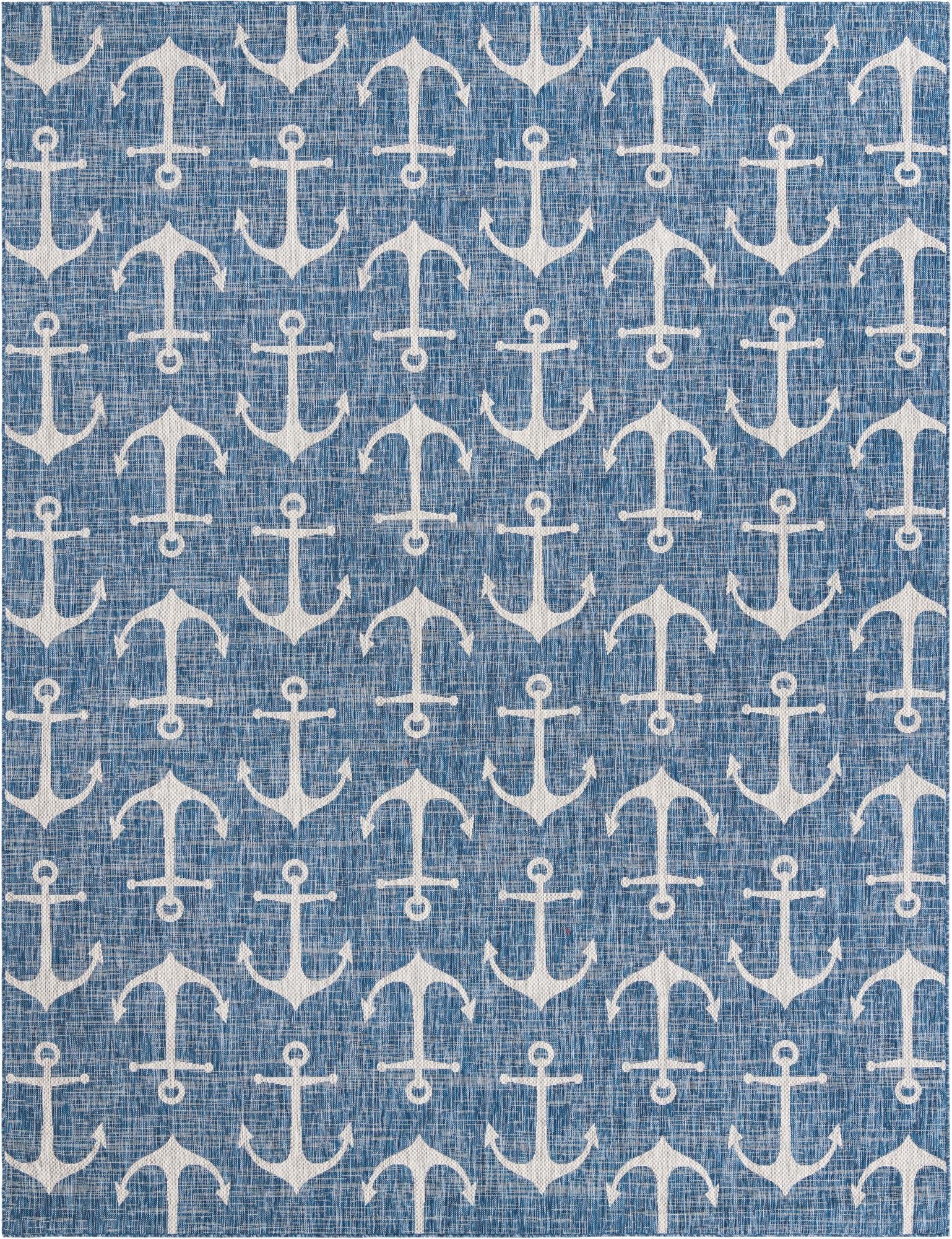  10' x 13'  Washable Coastal Indoor / Outdoor Rug