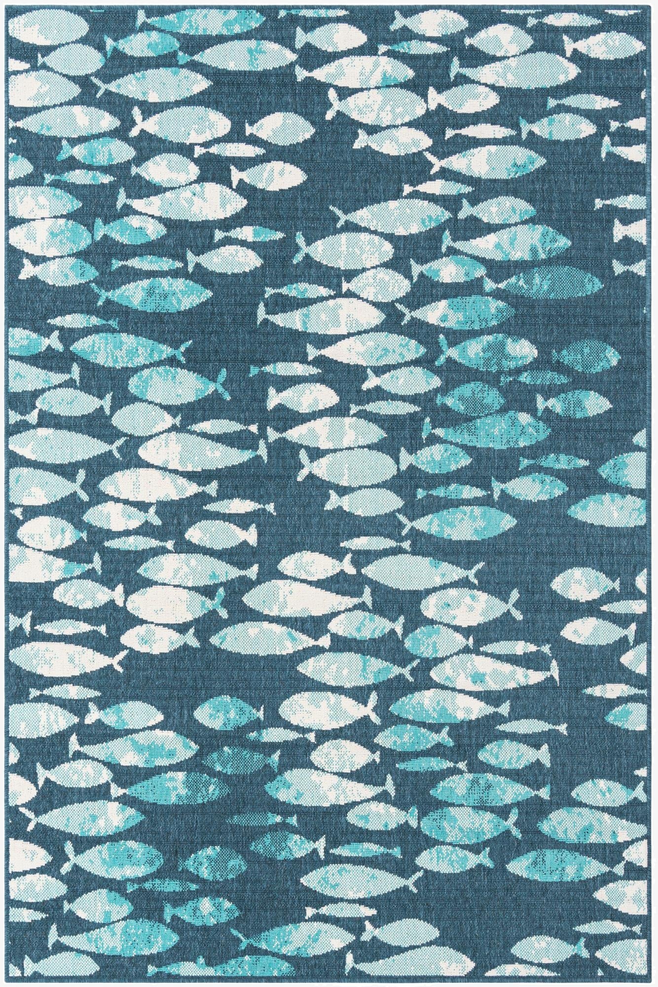  5' 3 x 8'  Washable Coastal Indoor / Outdoor Rug