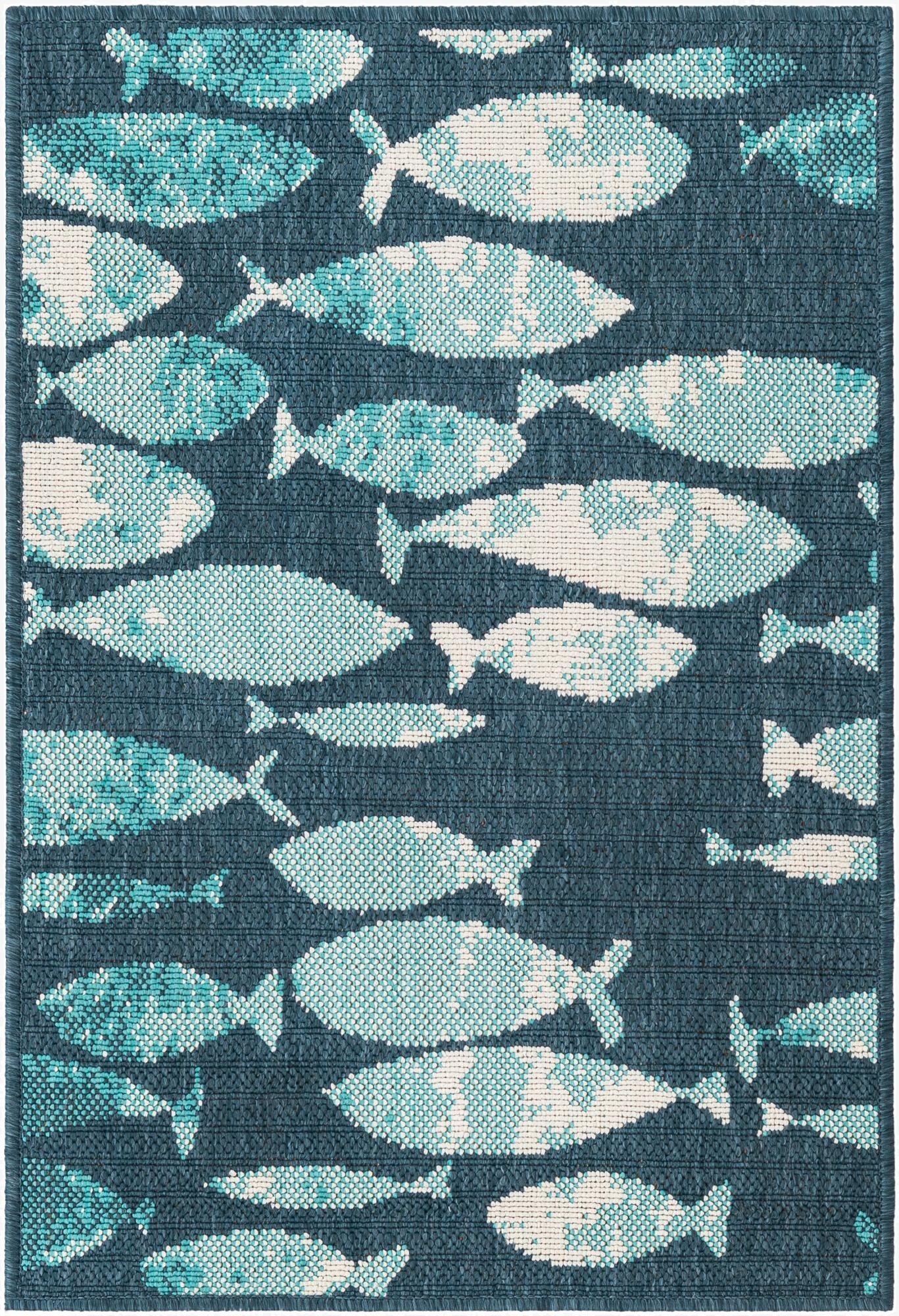  2' x 3'  Washable Coastal Indoor / Outdoor Rug