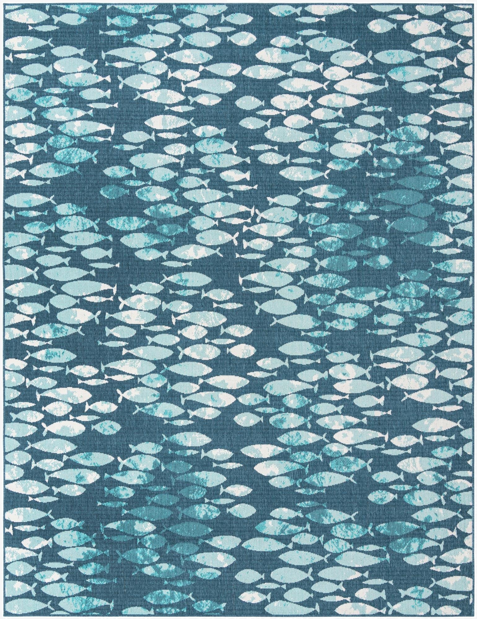 Primary image  9' x 12'  Washable Coastal Indoor / Outdoor Rug